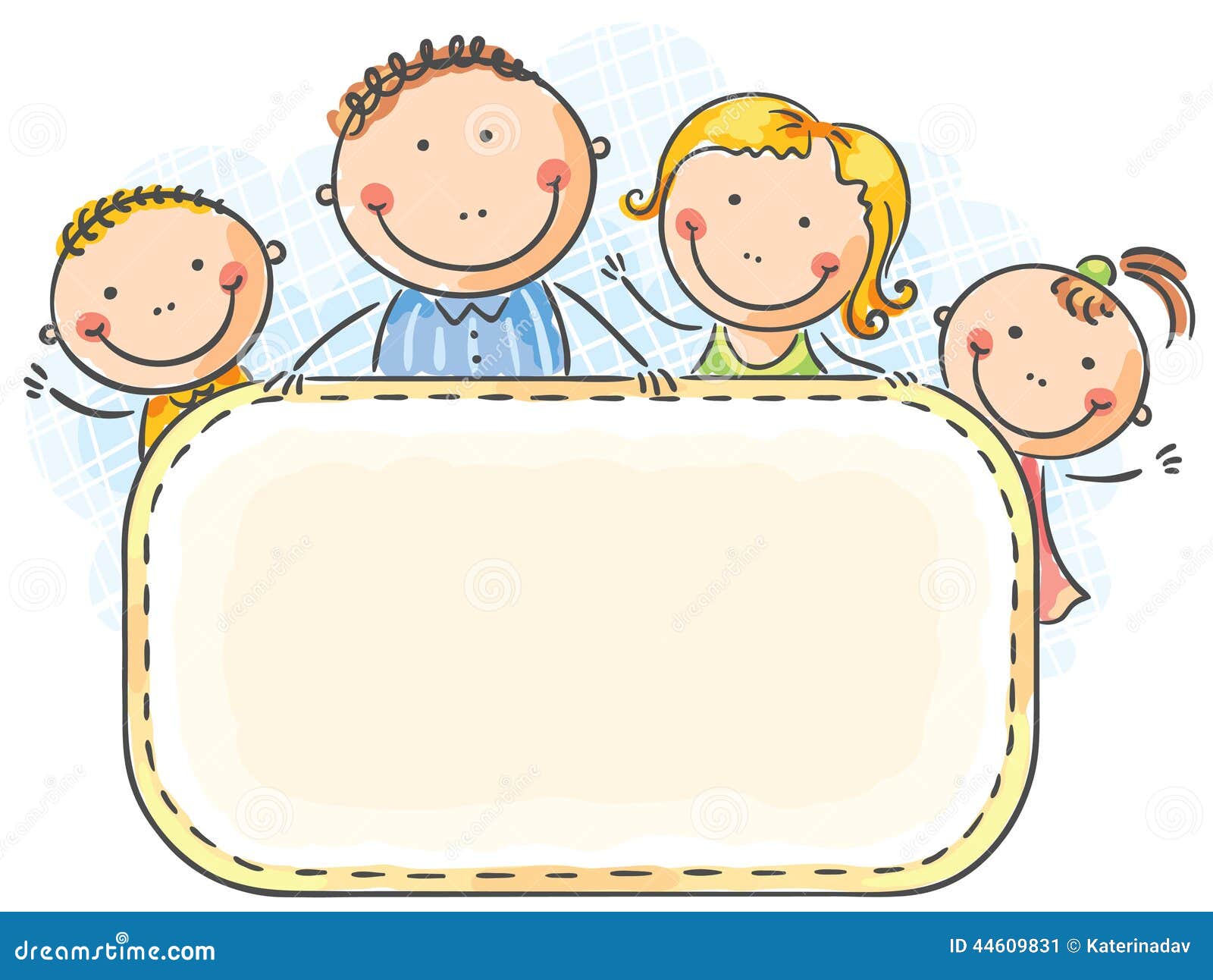 Família Feliz Com Duas Crianças Ilustração do Vetor Ilustração de