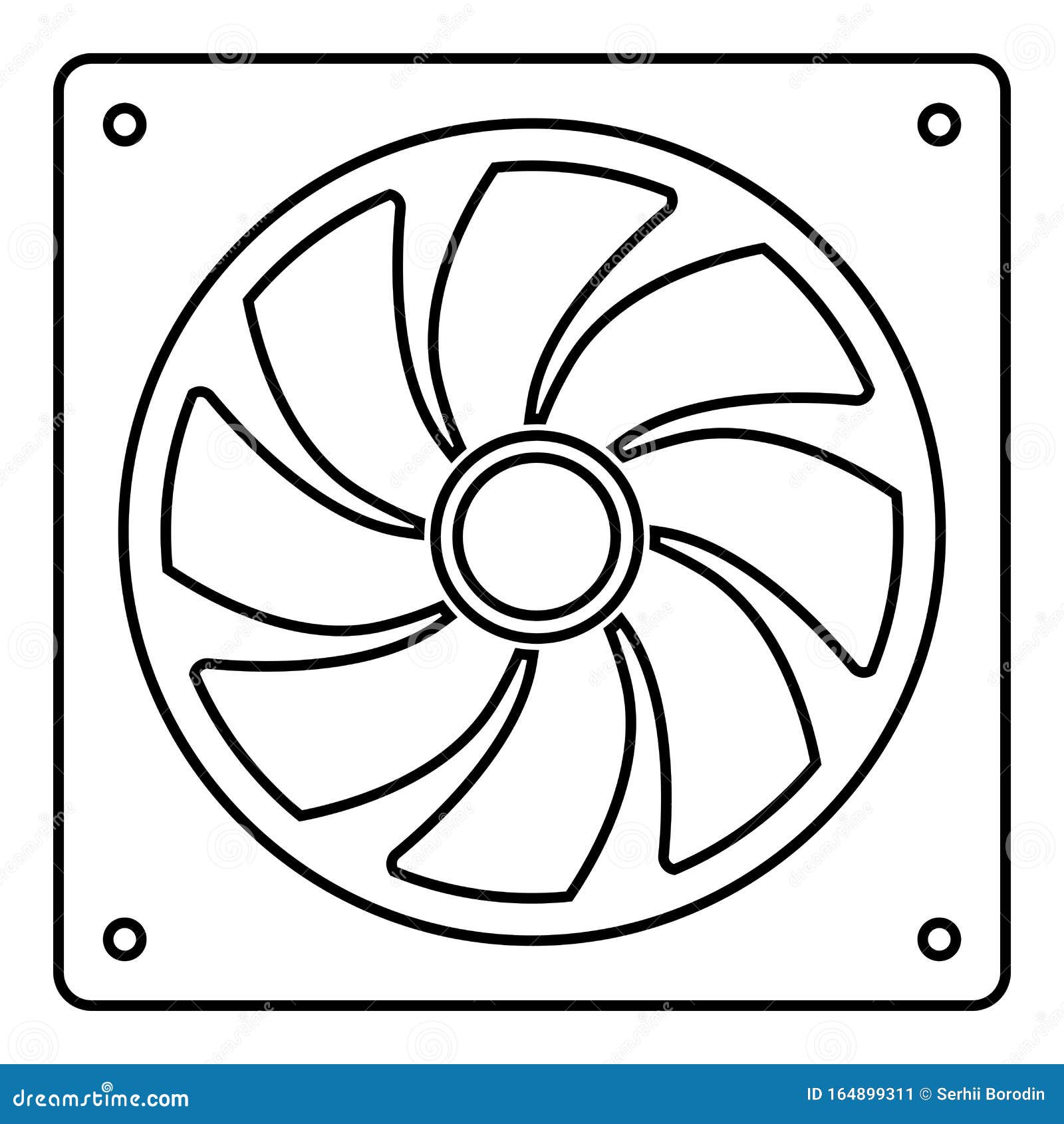 Fan for Computer Processor Cooler CPU Cooling System Ventilator Icon