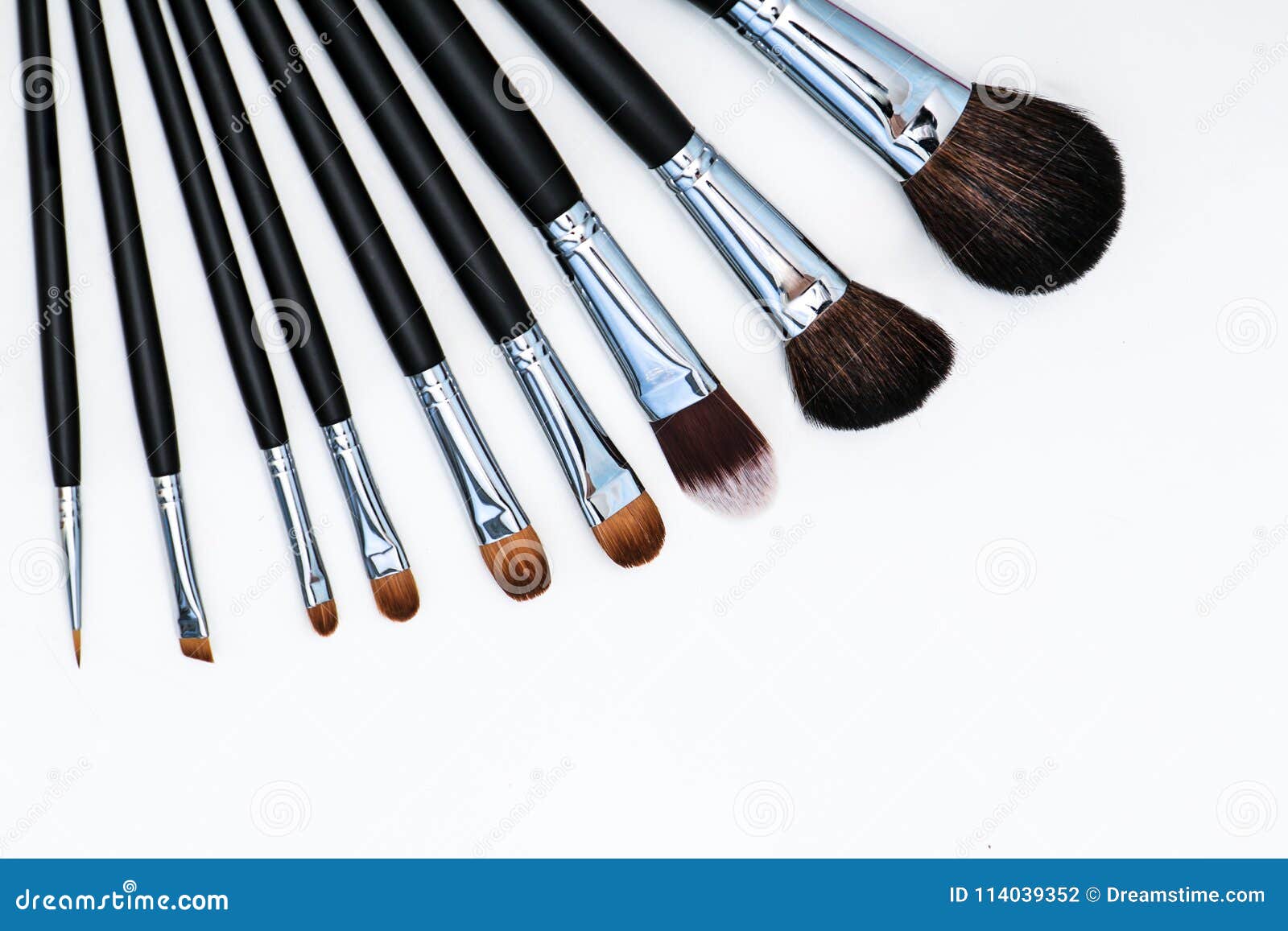 Fan of makeup brushes stock photo. Image of brushes 114039352