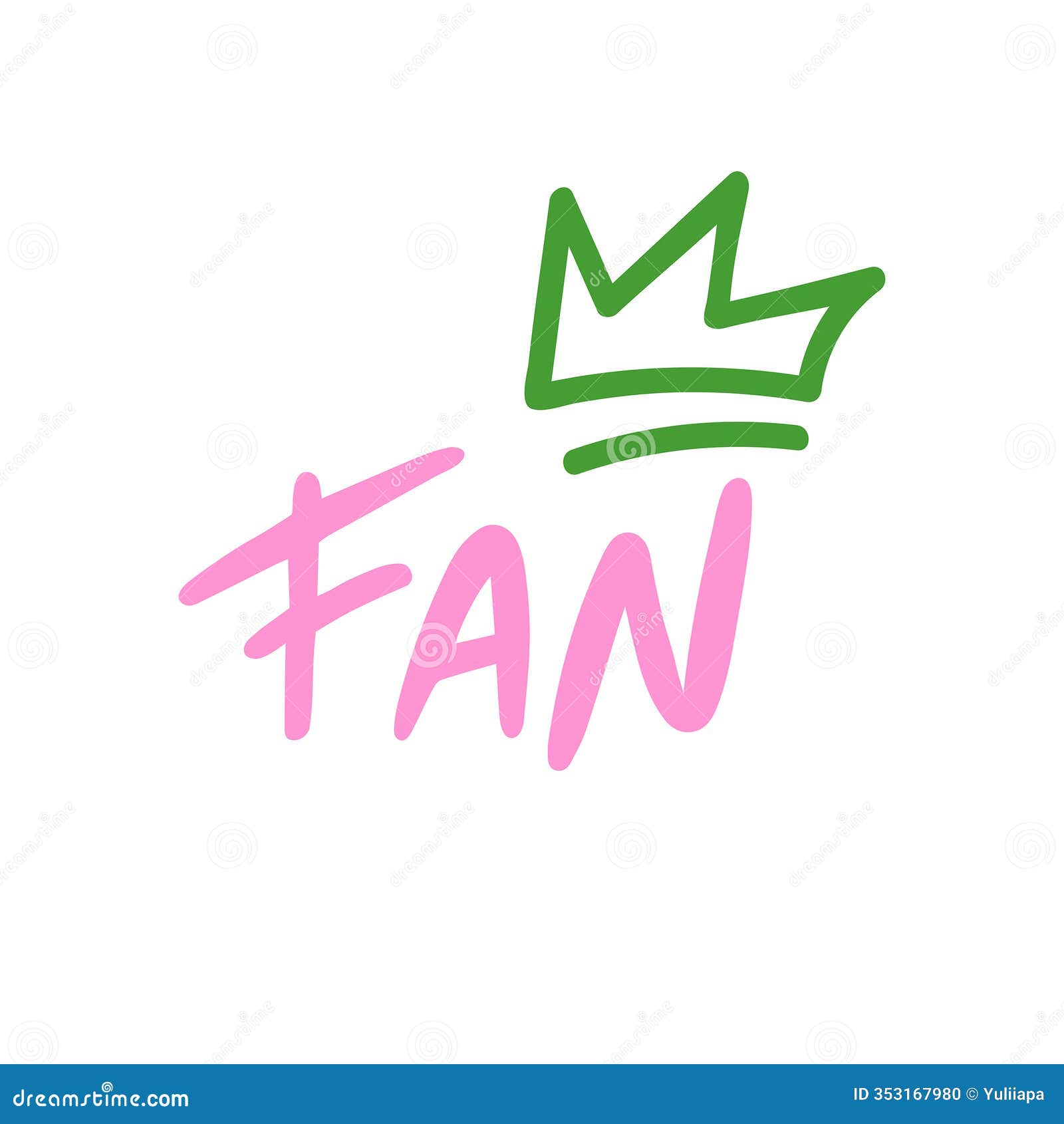 fan - a modern slang word, short for fanatic, meaning an admirer of something or someone - hand drawn lettering. gen z buzzword,