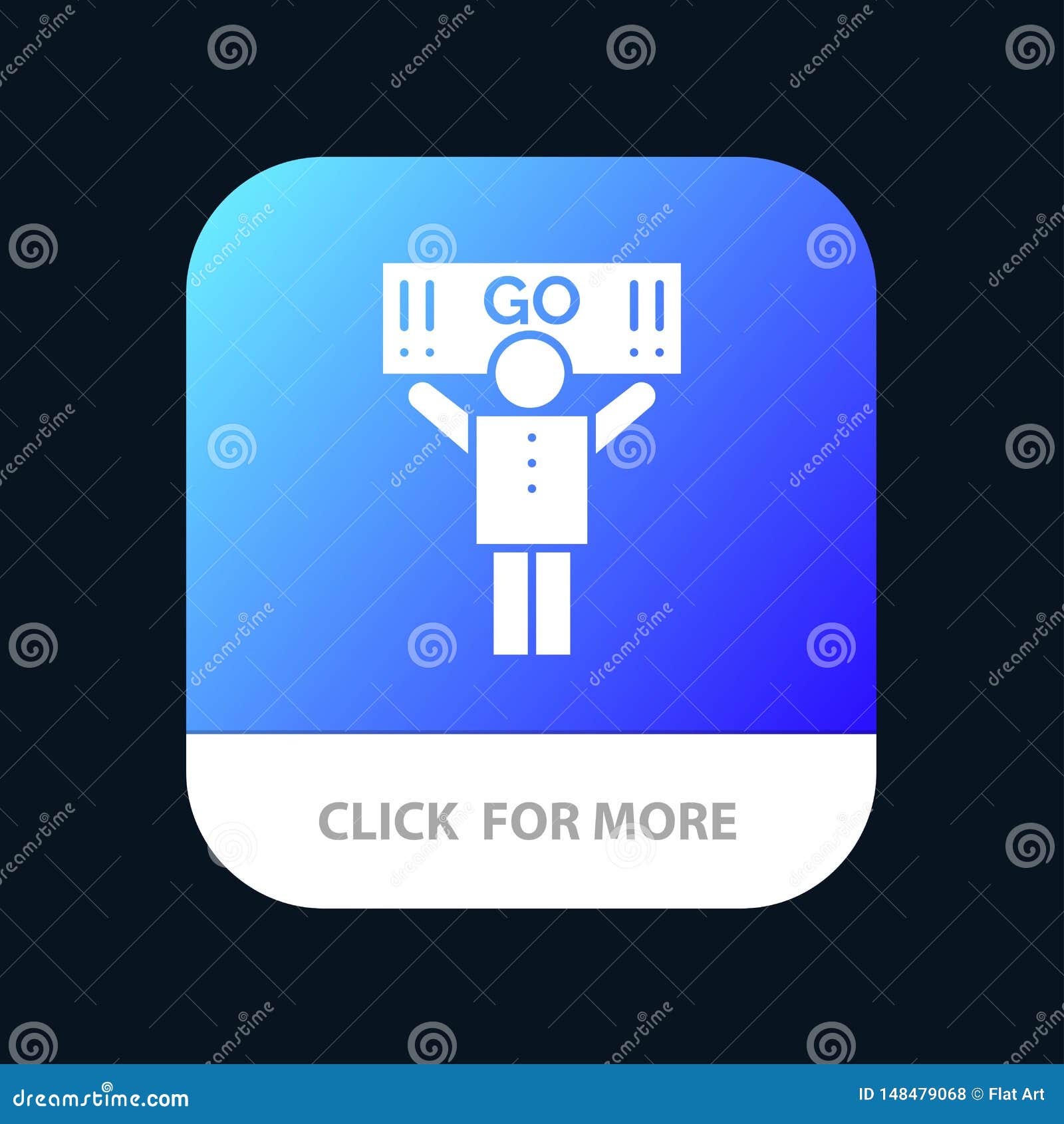 Fan, Sport, Support, Supporter Mobile App Button. Android and IOS Glyph