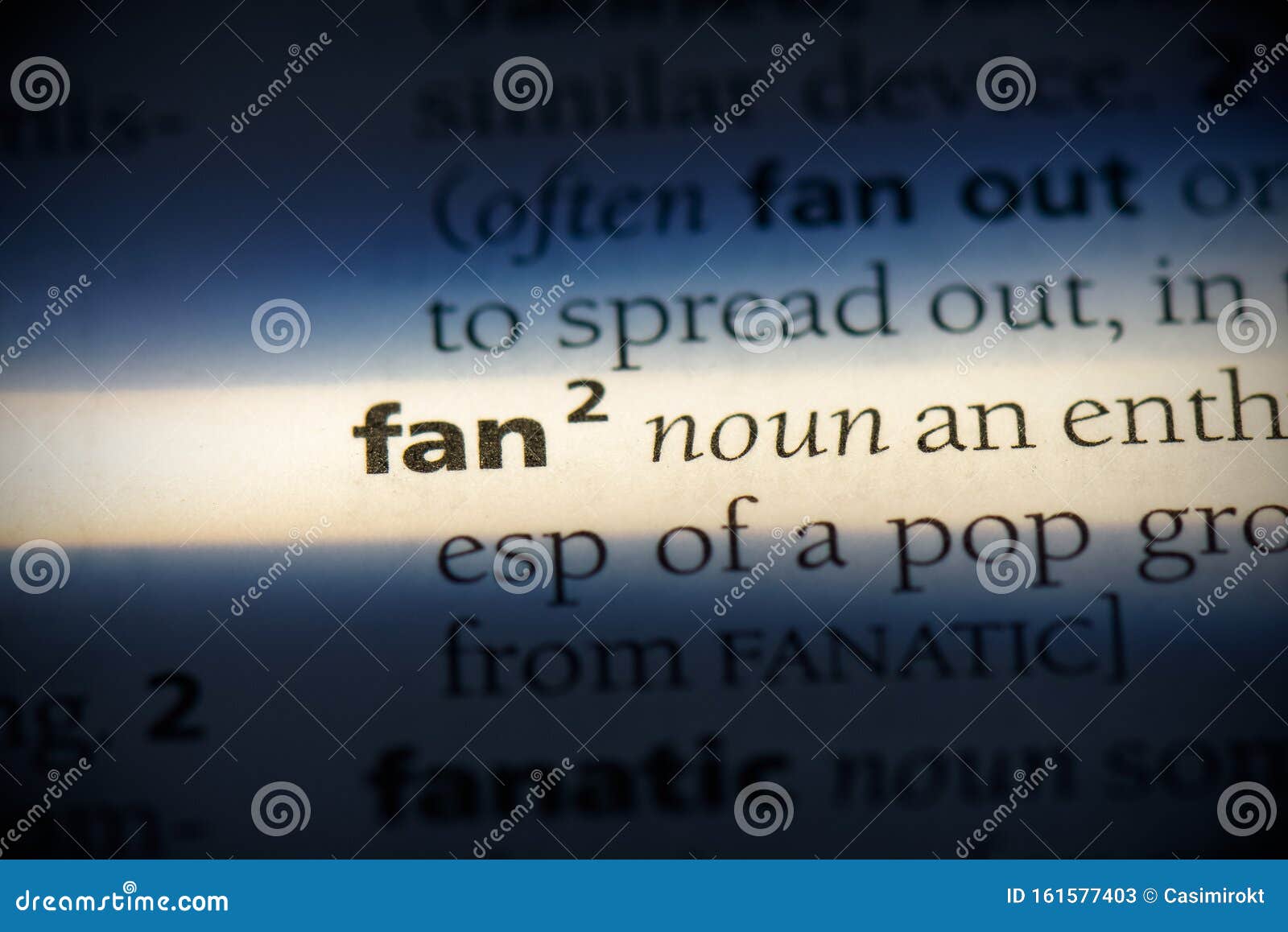 Fan stock image. Image of etymology, detail, highlighted 161577403