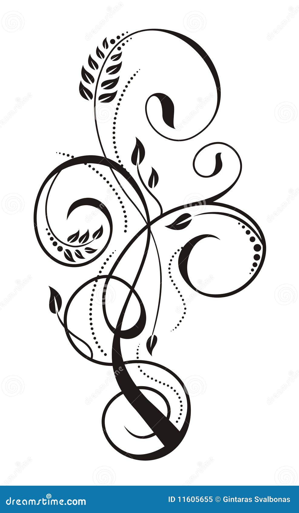 Fancy Black on White Design Stock Vector Illustration of abstract