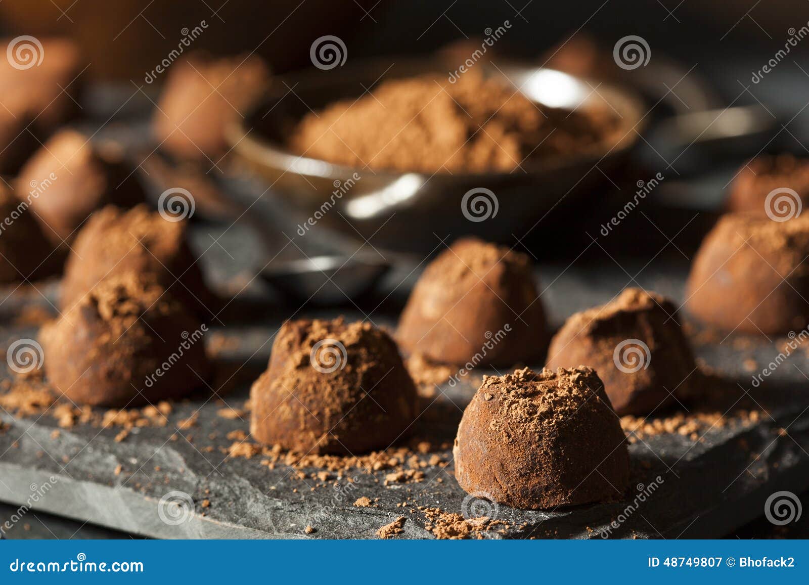 Fancy Dark Chocolate Truffles Stock Image Image of dark, cacao 48749807