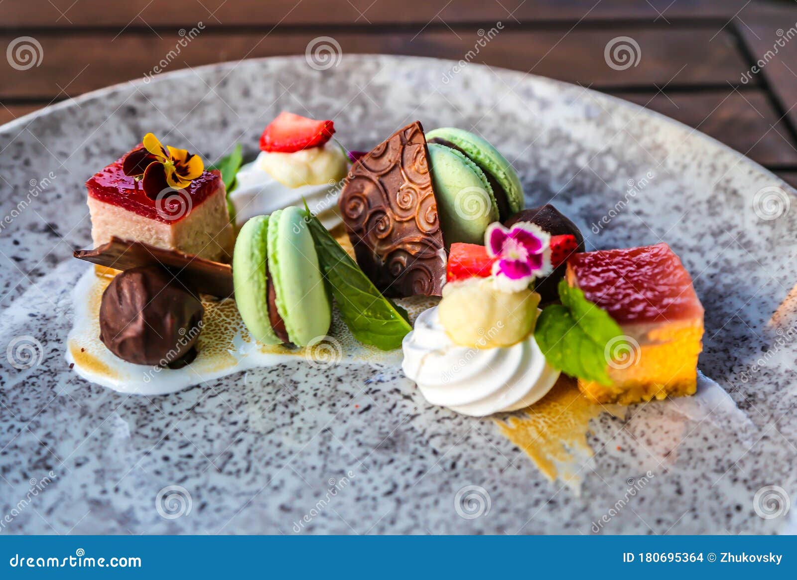 fancy desert served in gourmet restaurant