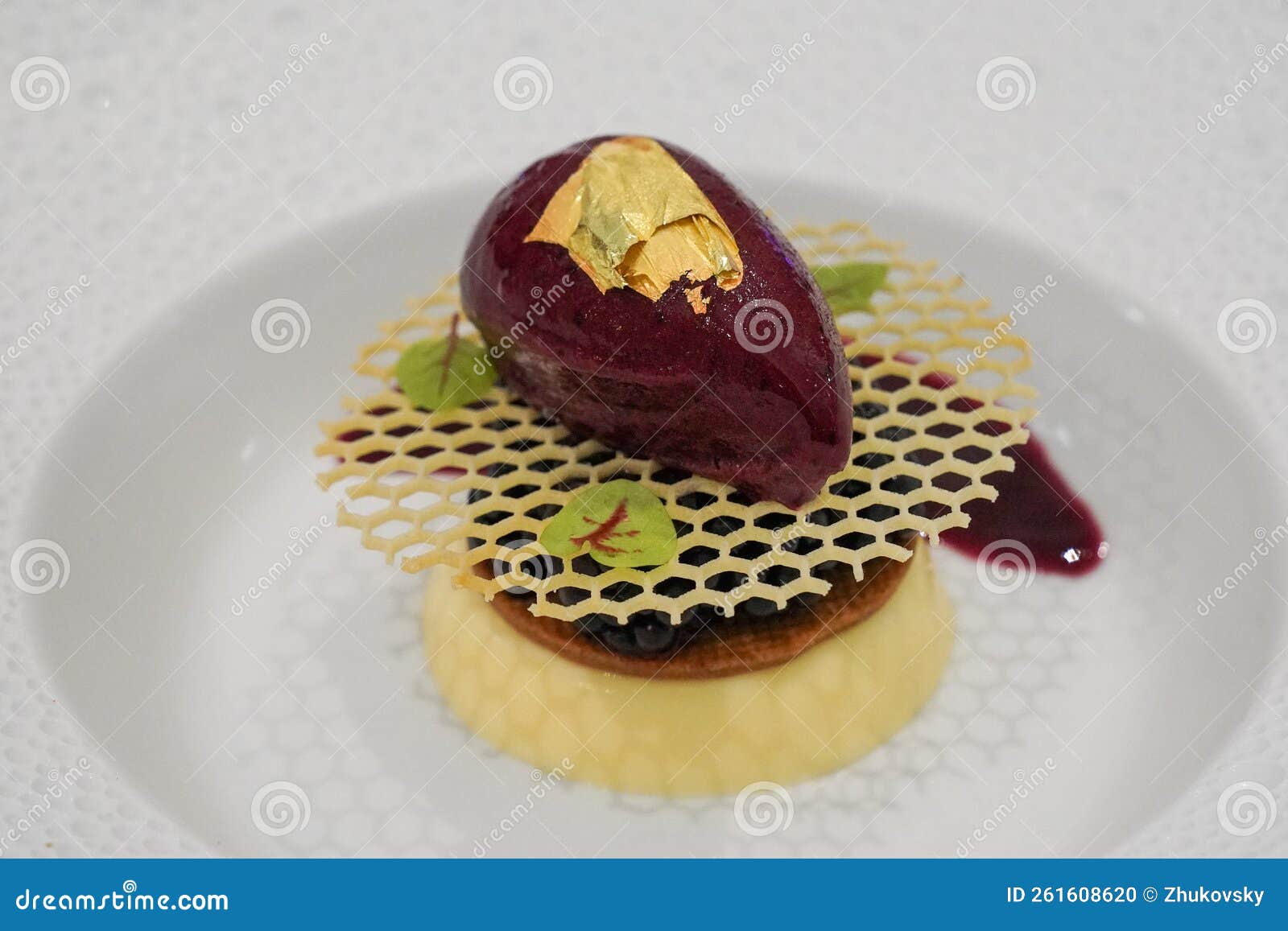Fancy Dessert Served in Gourmet Restaurant Stock Photo Image of berry
