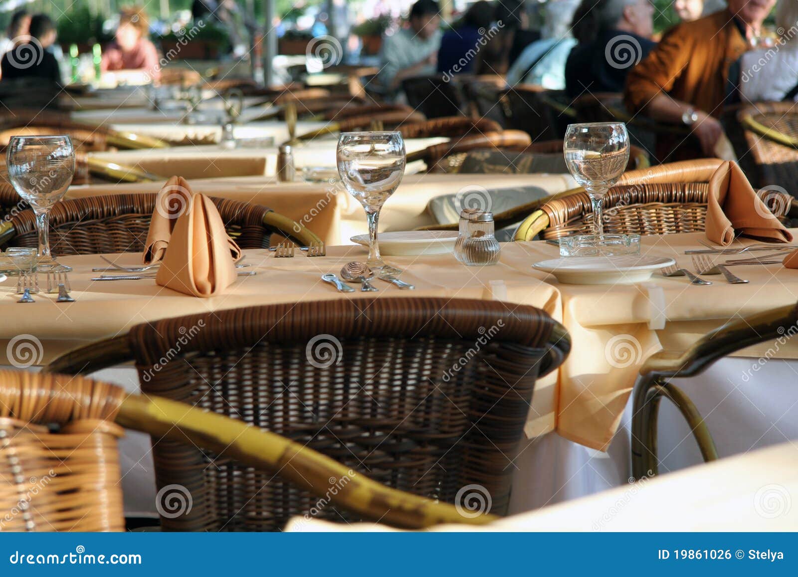 Fancy Dinner Table At Restaurant Stock Photo - Image of dinner, outdoor