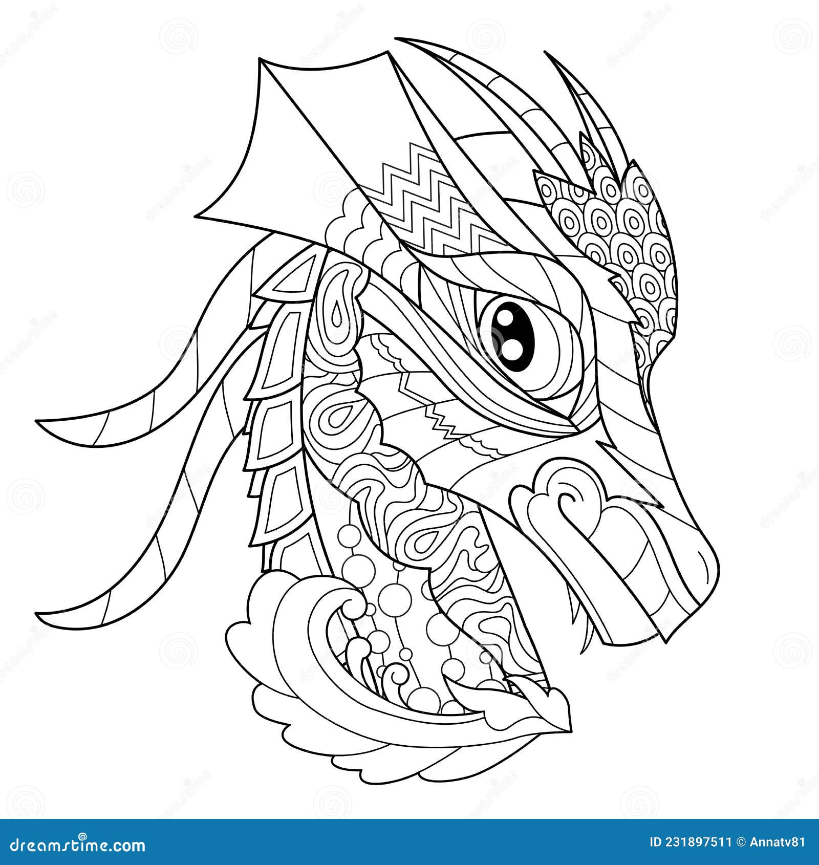 dragon head coloring pages for adults
