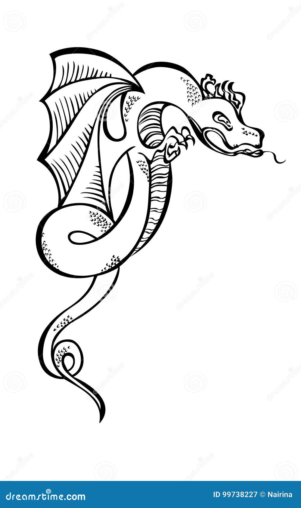 Download Fancy Fabulous Flying Animal Dragon Stock Vector - Illustration of pattern, silhouette: 99738227