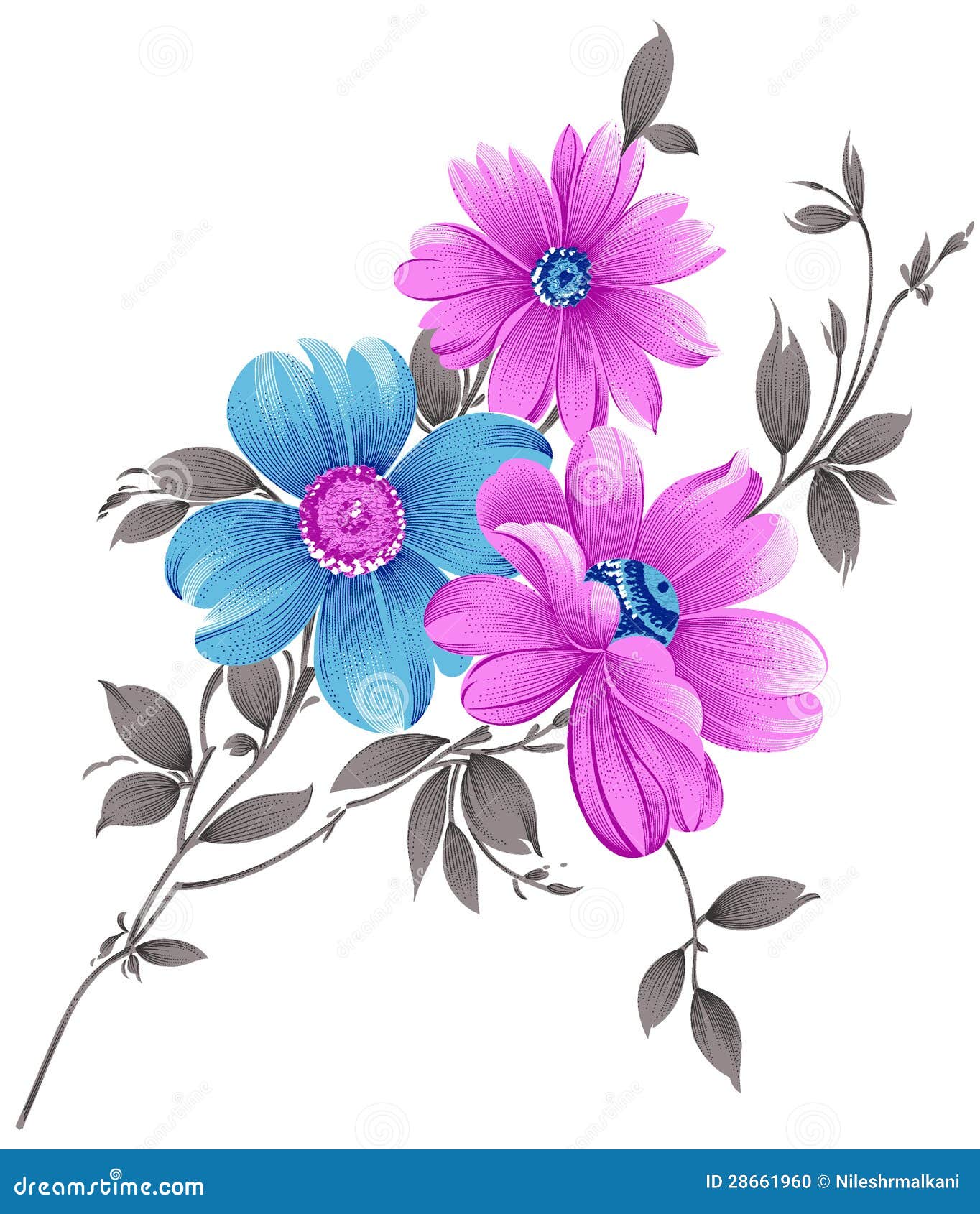 Fancy Flower Design Cartoon Vector 26186435