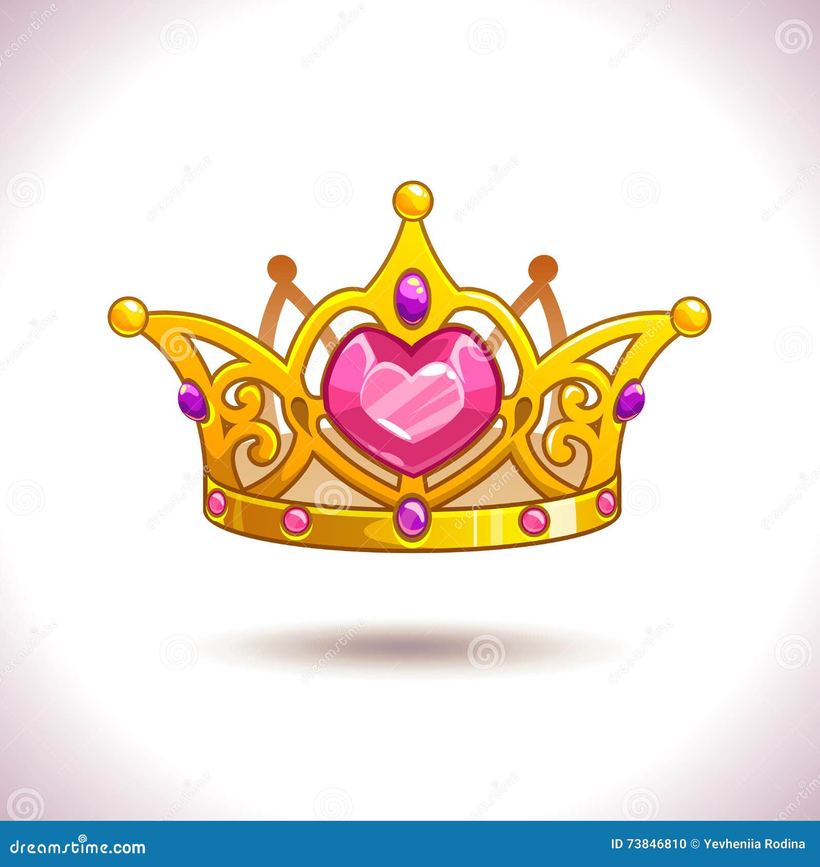 Fancy Princess Profile And Royal Symbols Illustration Royalty-Free