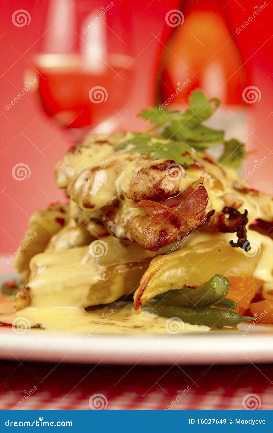 Fancy Gourmet Layered Chicken Restaurant Dish Stock Image Image of