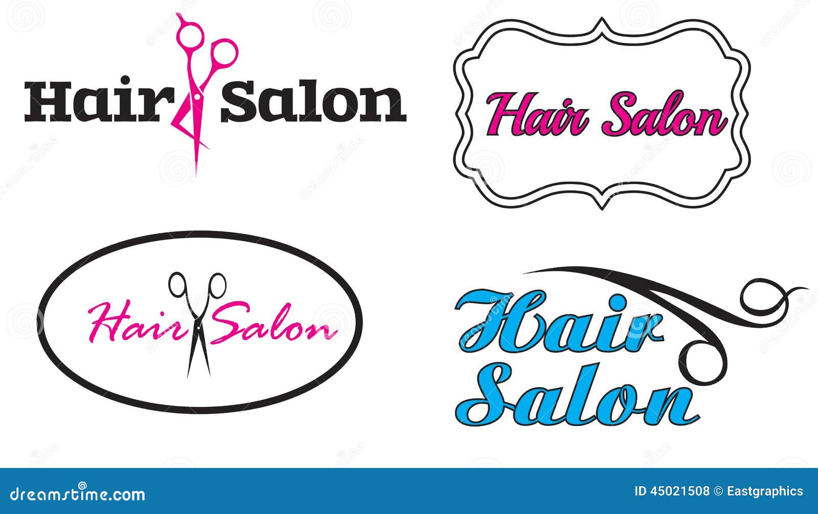 fancy hair salon four logos