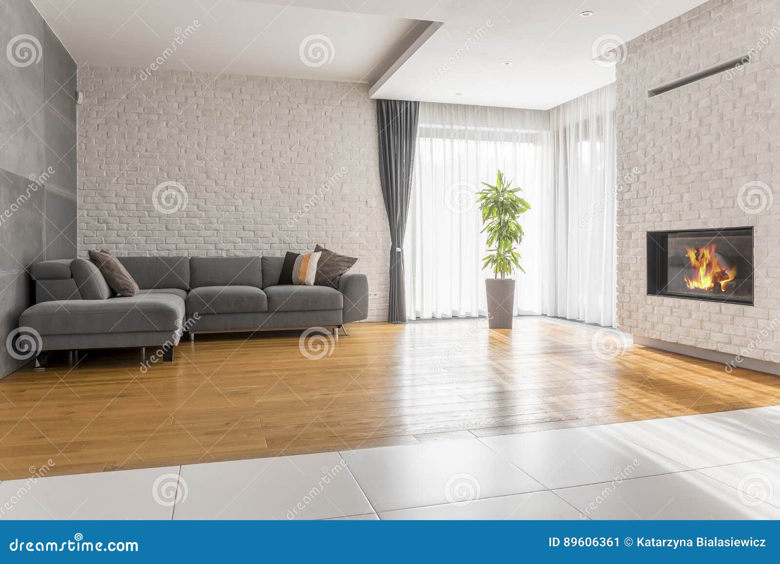 Fancy Living Room With Sofa Stock Image Image Of Grey