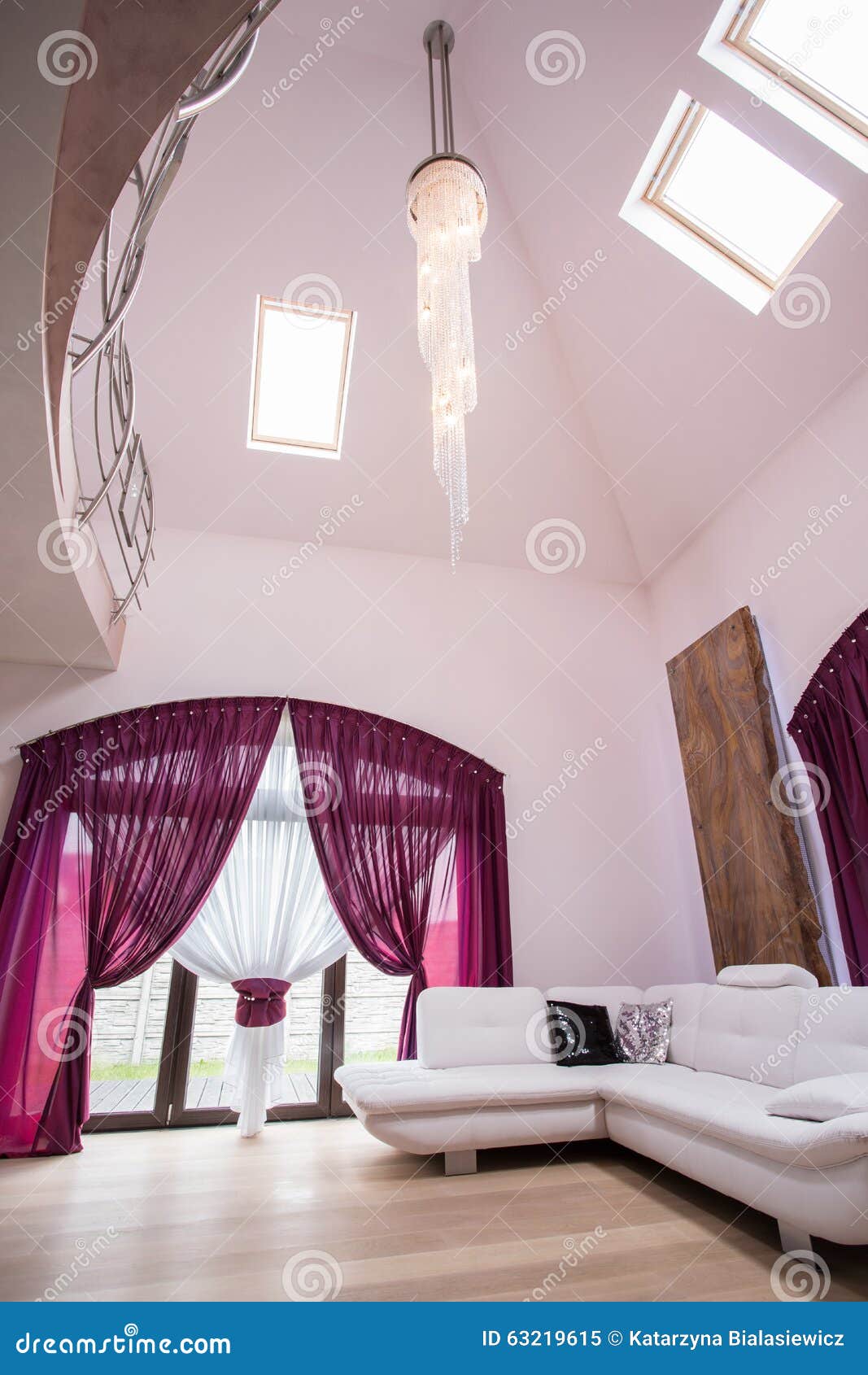 Fancy Lounge with Big Windows Stock Image Image of apartment, elegant