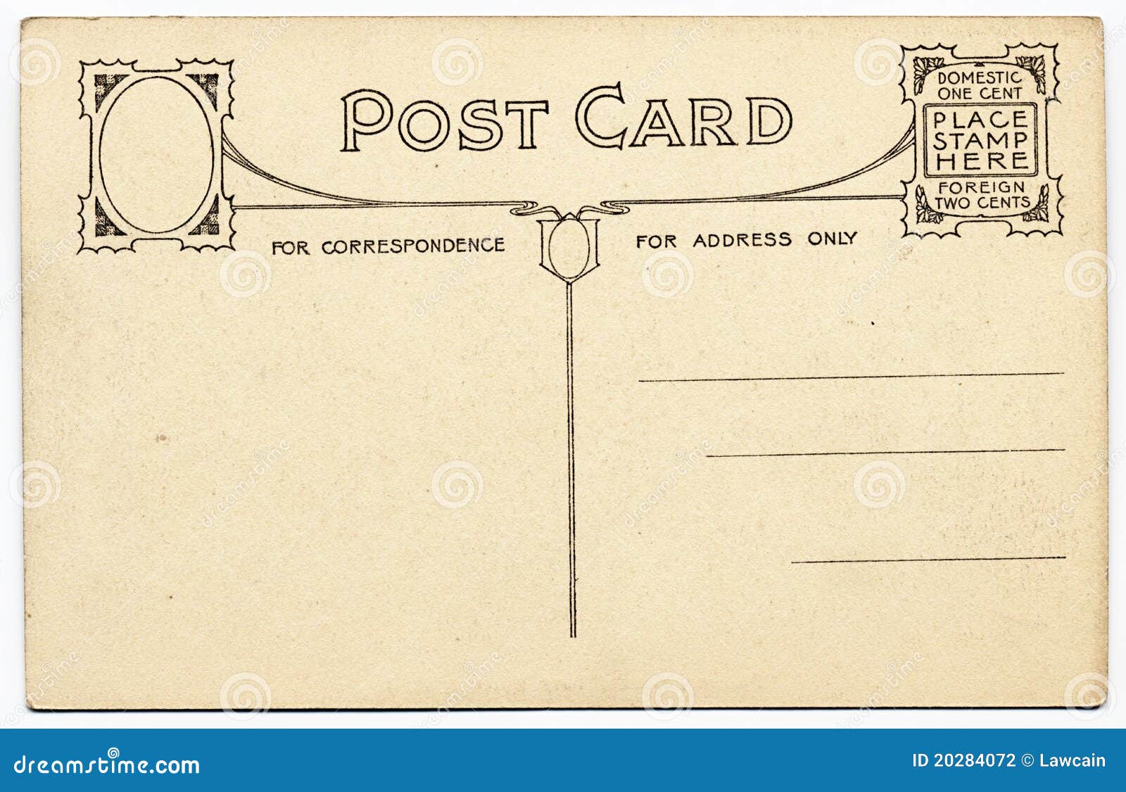 Fancy Vintage Postcard stock photo. Image of communicate 20284072