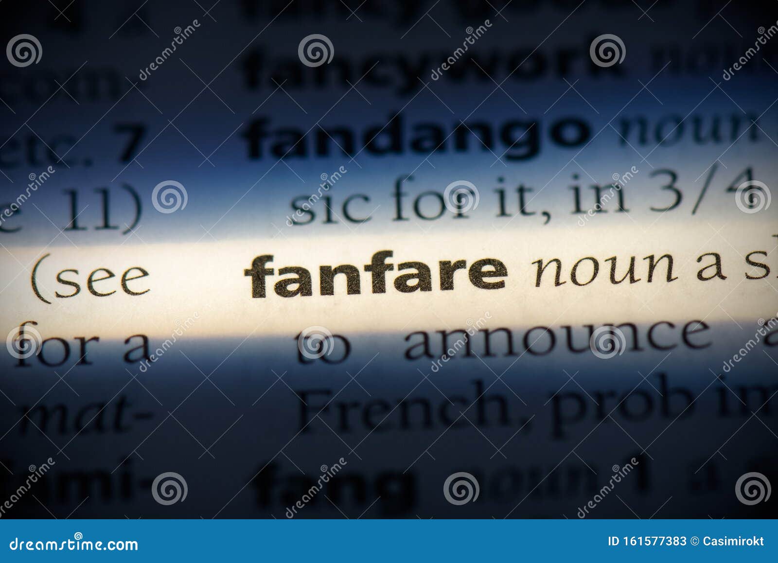 Fanfare stock image. Image of closeup, dictionary, fanfare 161577383