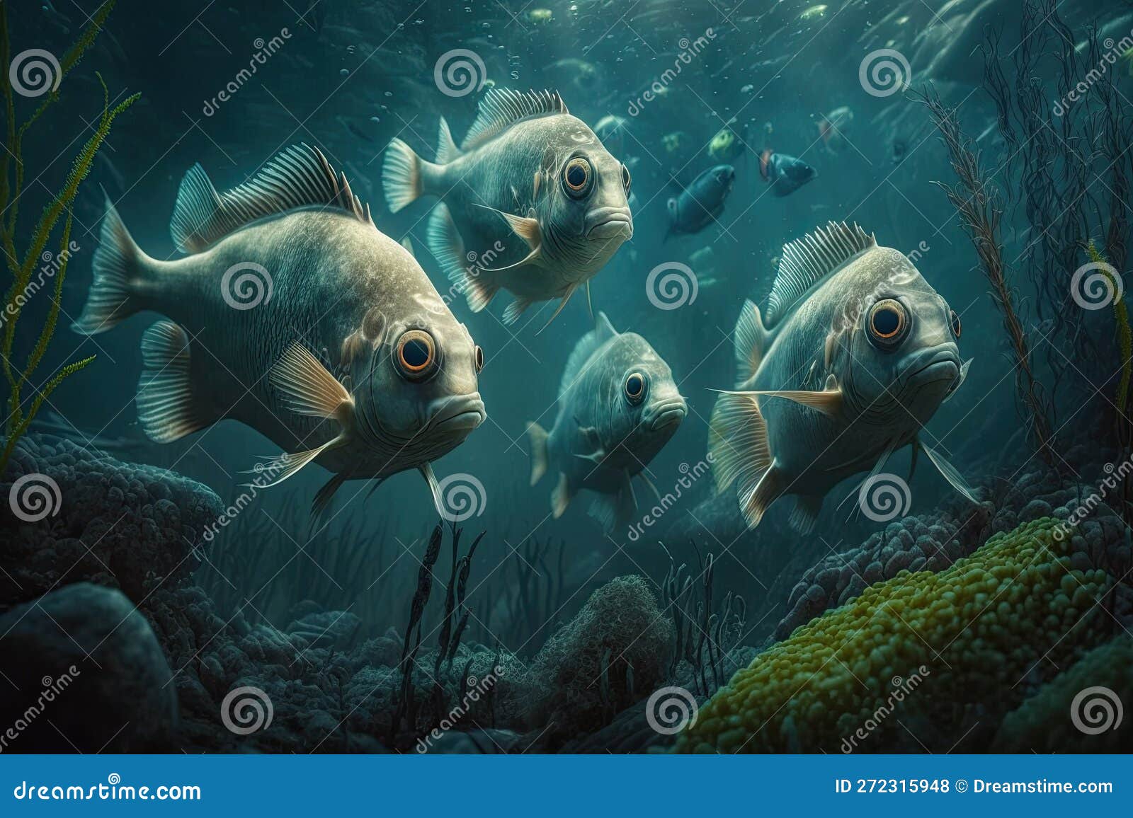 Blobfish fish underwater lush nature por generative ai