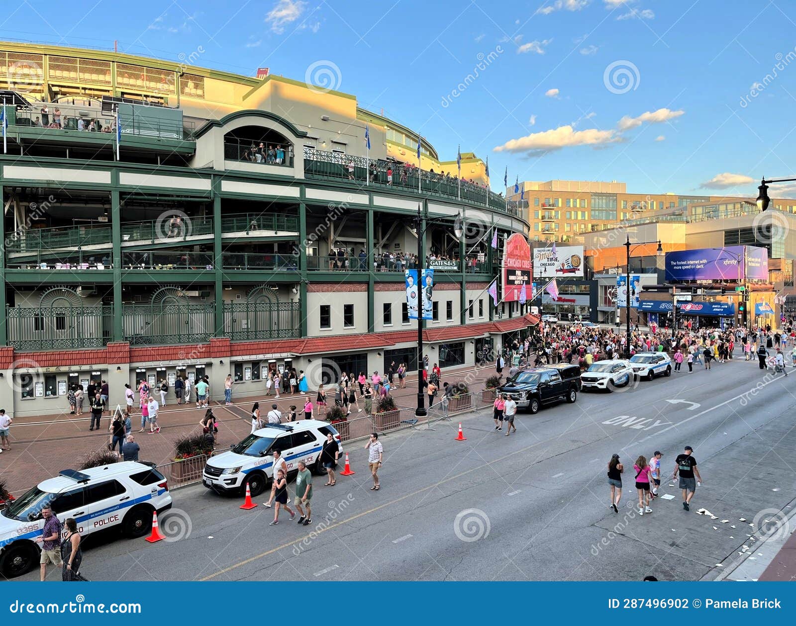 Wrigley Field before a Summer Concert in Chicago Illinois in August
