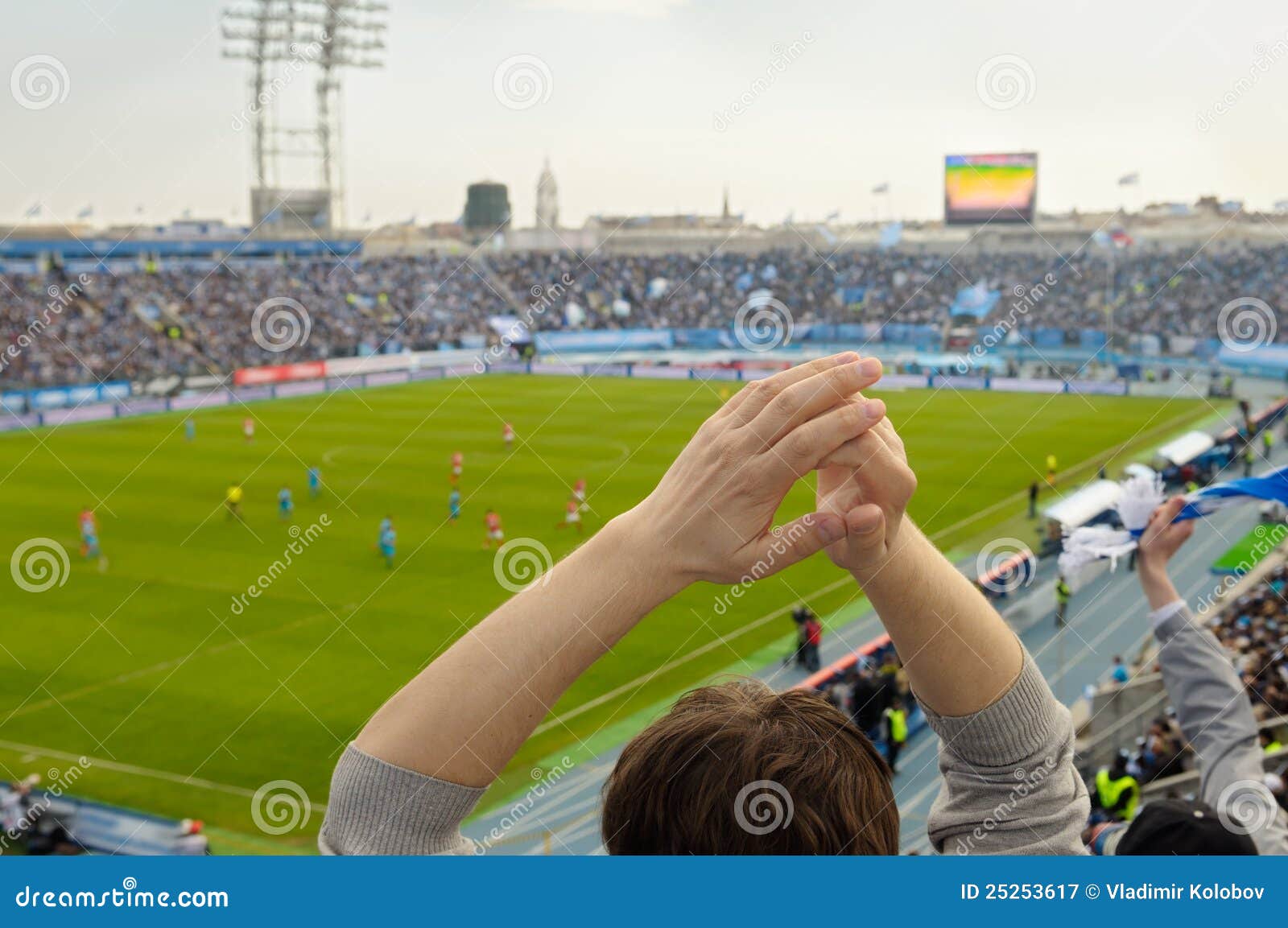 Fans at a stadium. stock image. Image of bleachers, focus - 25253617