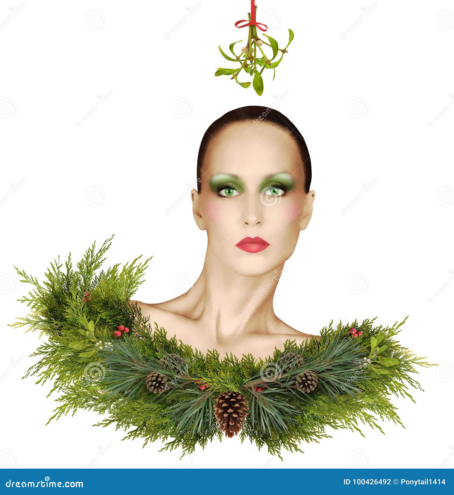 Fantasía De La Moda De La Navidad Con El Muérdago Y El Maquillaje Del Día De Fiesta Foto de archivo - Imagen de aislado, cosméticos: 100426492 Fantasía De La Moda De La Navidad Con El Muérdago Y El Maquillaje Del Día De Fiesta Foto de archivo - Imagen de aislado, cosméticos: 100426492