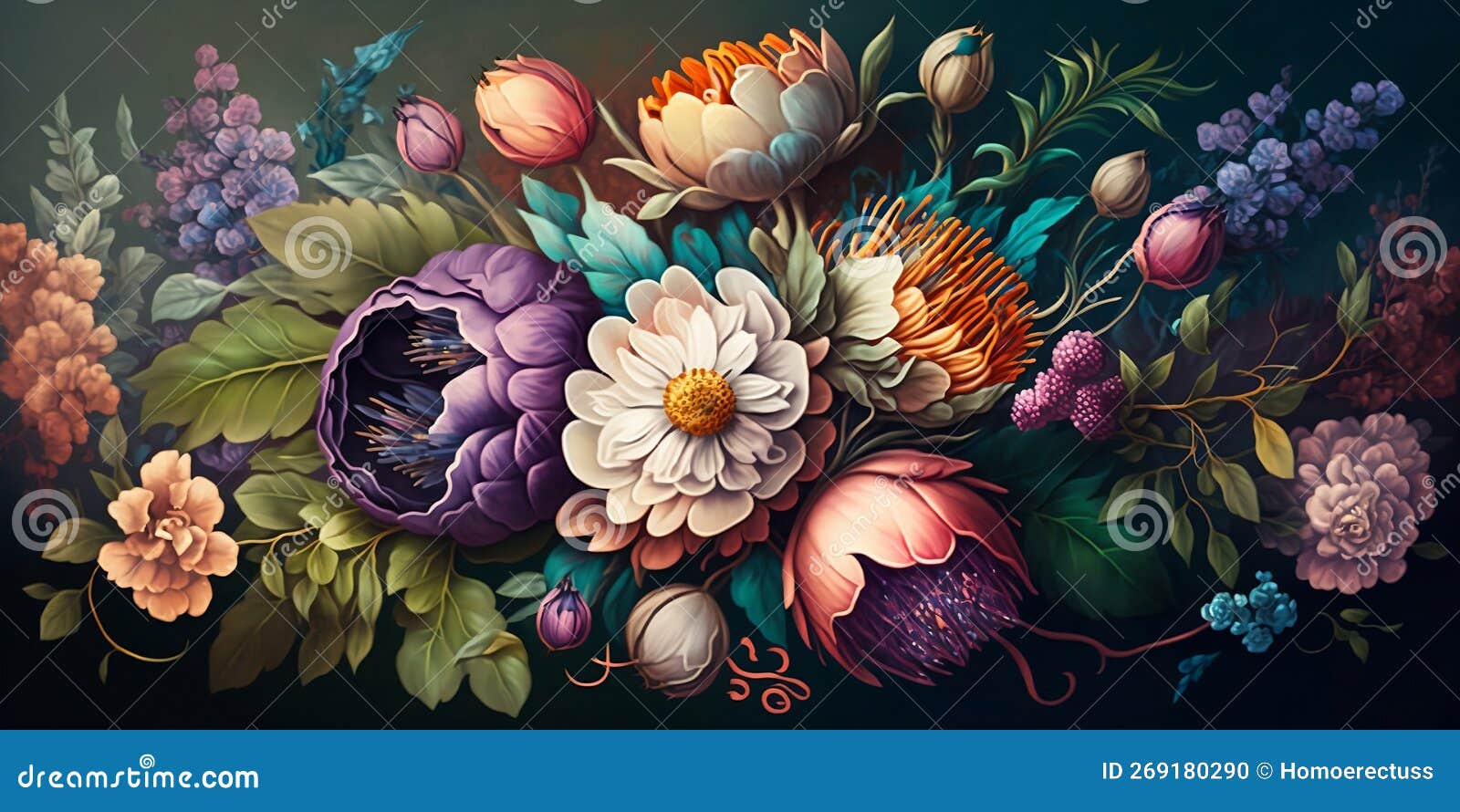 Fantasia, Pintura De Vintage Para Papel De Parede Digital Floral Gerada Por  Ai Ilustração Stock - Ilustração de multicor, grupo: 269180290