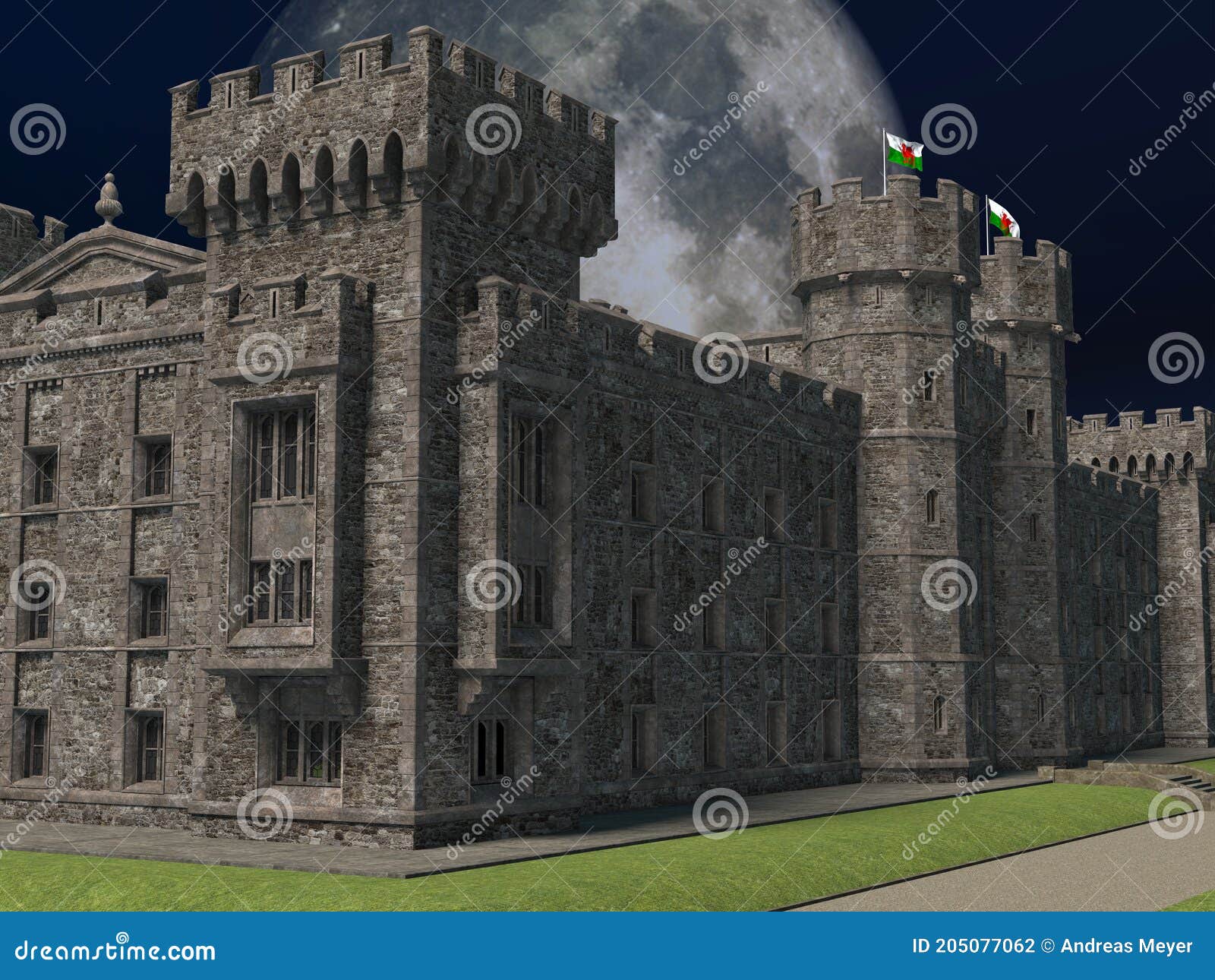 Fantasieschloss stock abbildung. Illustration von geheimnis - 205077062