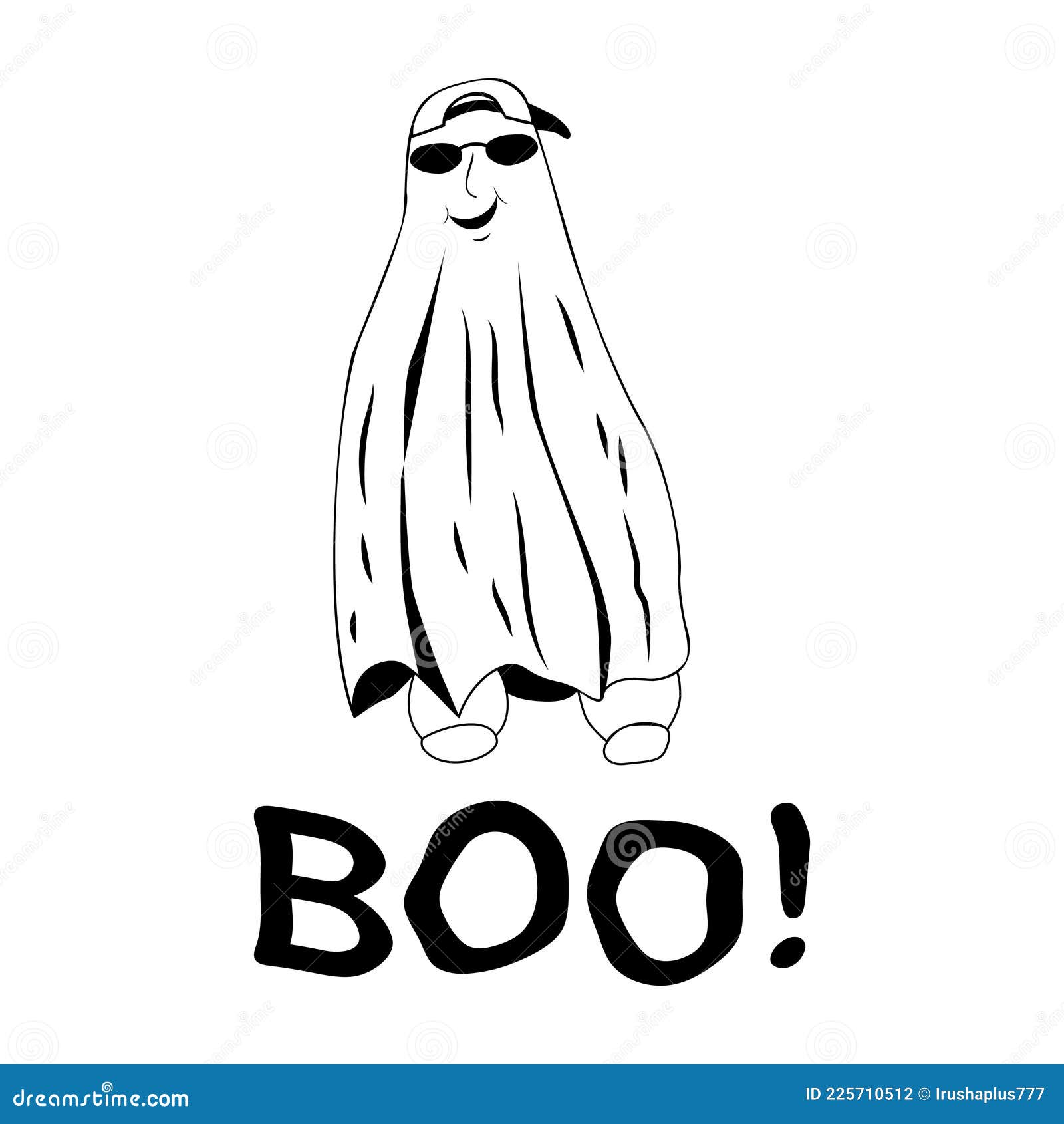 Fantasma De Desenho Animado Diz Boo Ilustração do Vetor