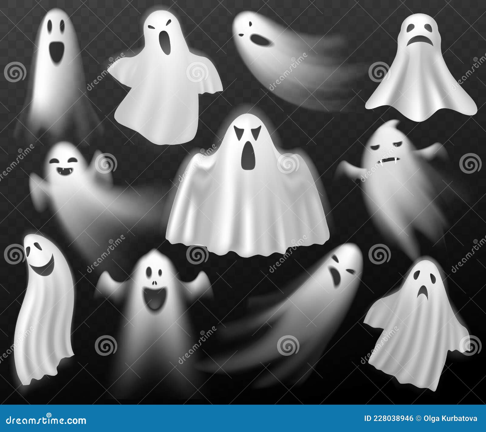 Fantasmas Com Rostos Assustadores, Muitos Fantasmas Tecelagem