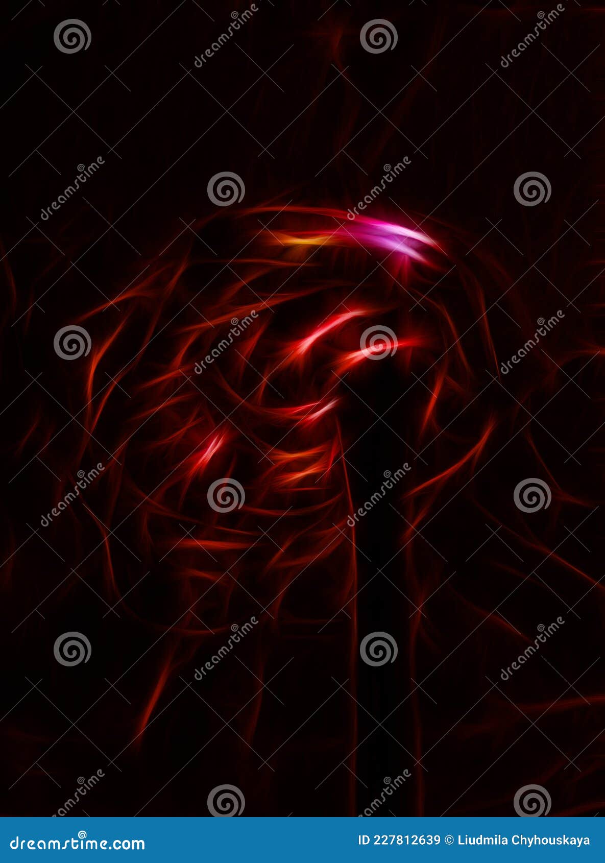 a fantastic abstraction with light, sinuous lines. shiny, round streams. beautiful and gloomy texture.