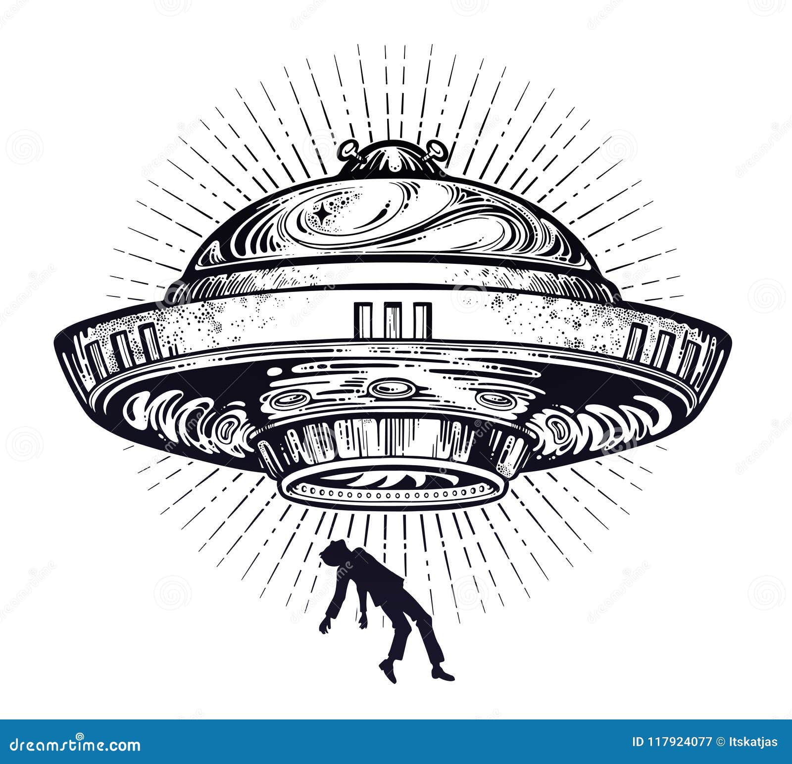 Fantastic Alien Spaceship. UFO Abduction of a Human with Flying Saucer Icon  Stock Vector - Illustration of saucer, flying: 117924077