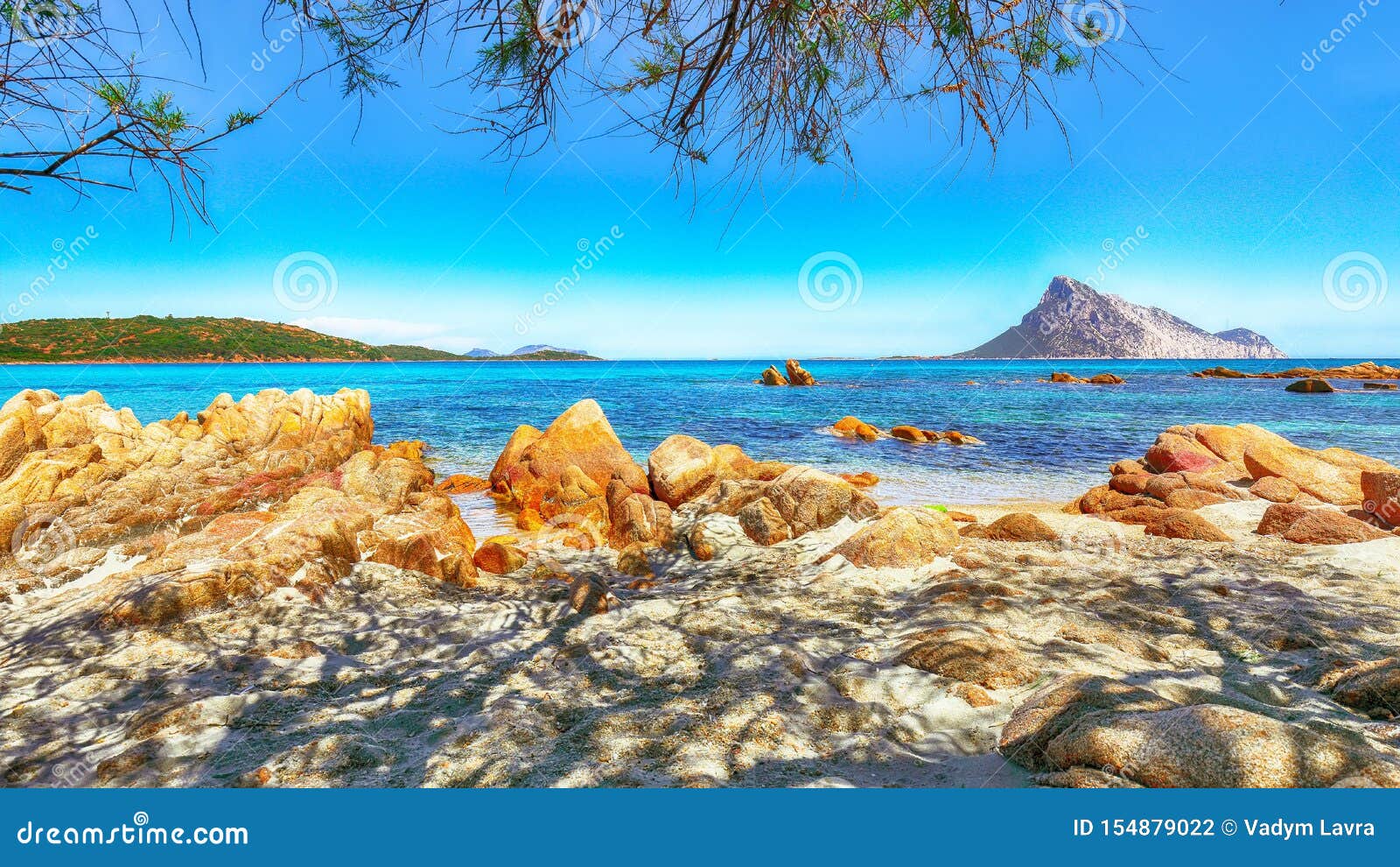 fantastic azure water with rocks near beach porto taverna