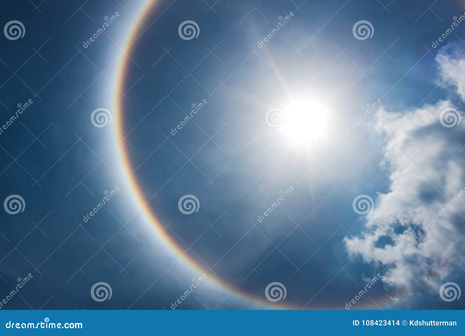 fantastic beautiful sun halo phenomenon. serenity nature.