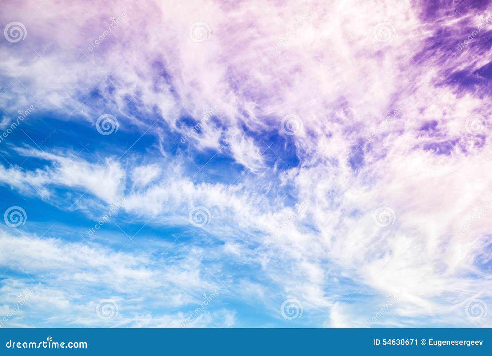 Fantastic Blue and Purple Cloudy Sky Background Stock Image Image of