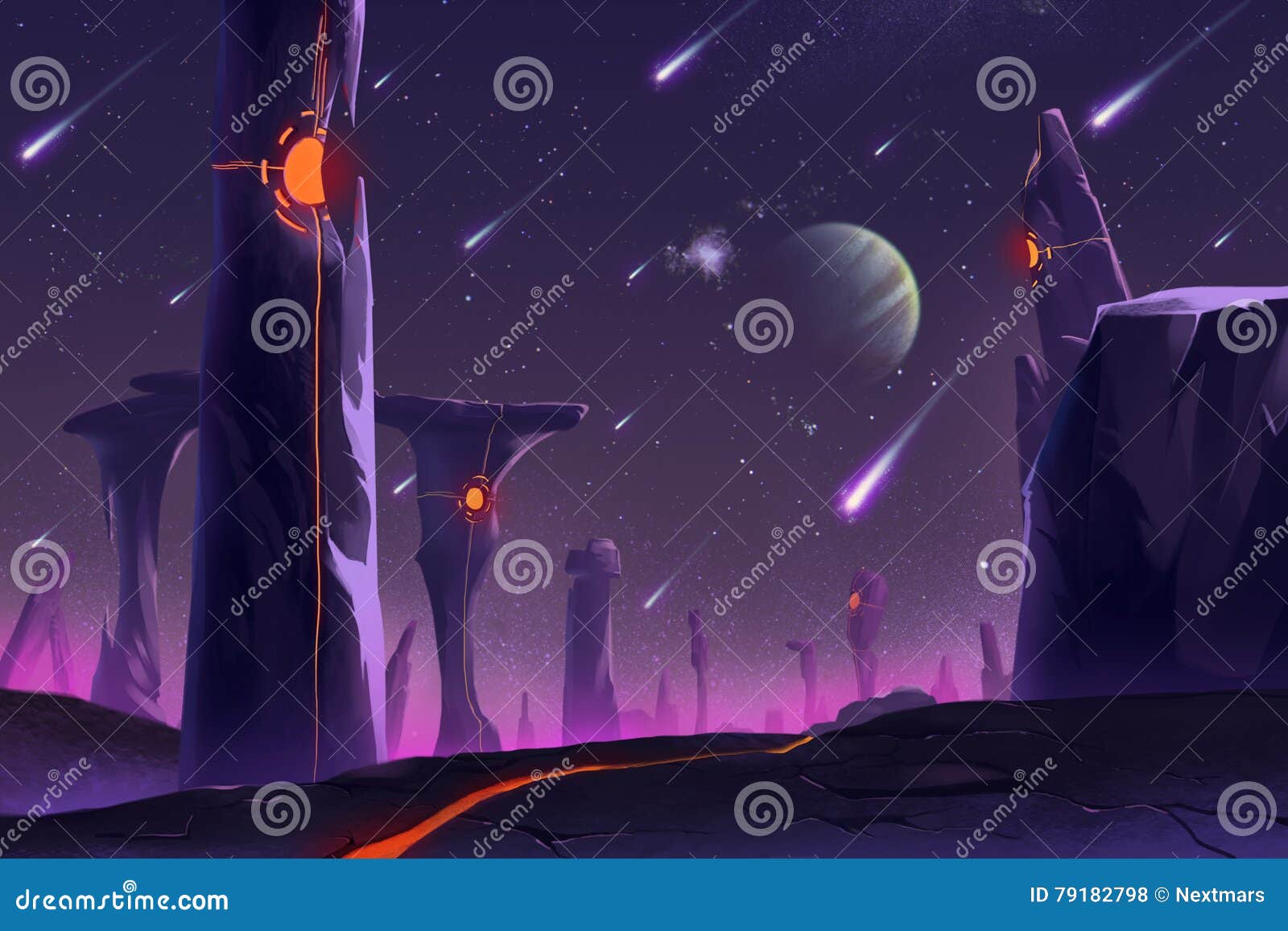 fantastic and exotic allen planets environment: stonehenge