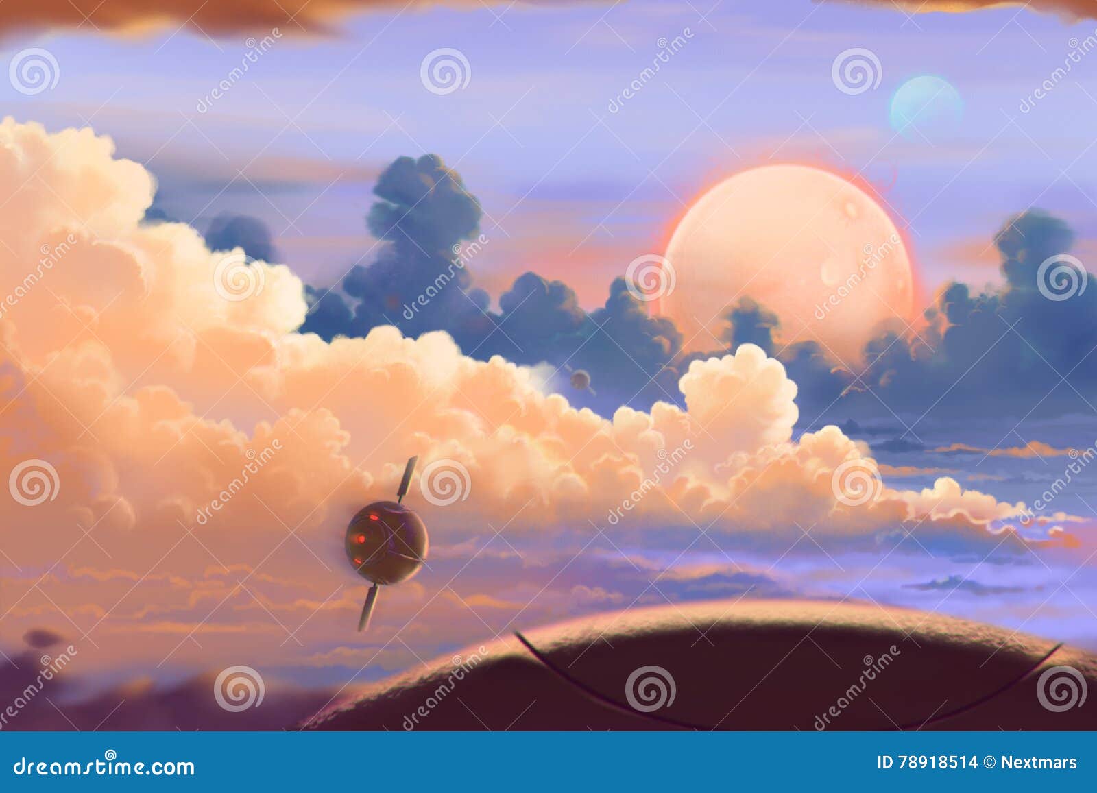 fantastic and exotic allen planets environment: up in the air.