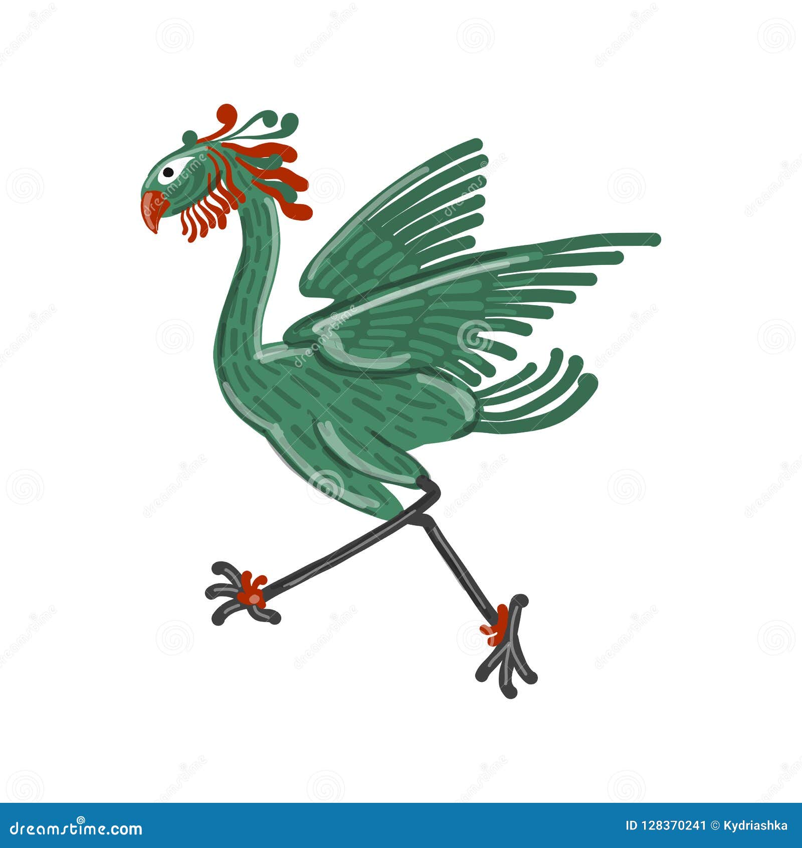 fantastic mythological bird, sketch for your 