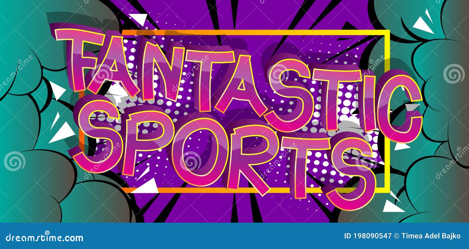 Fantastic Sports Comic Book Style Cartoon Words. Stock Vector
