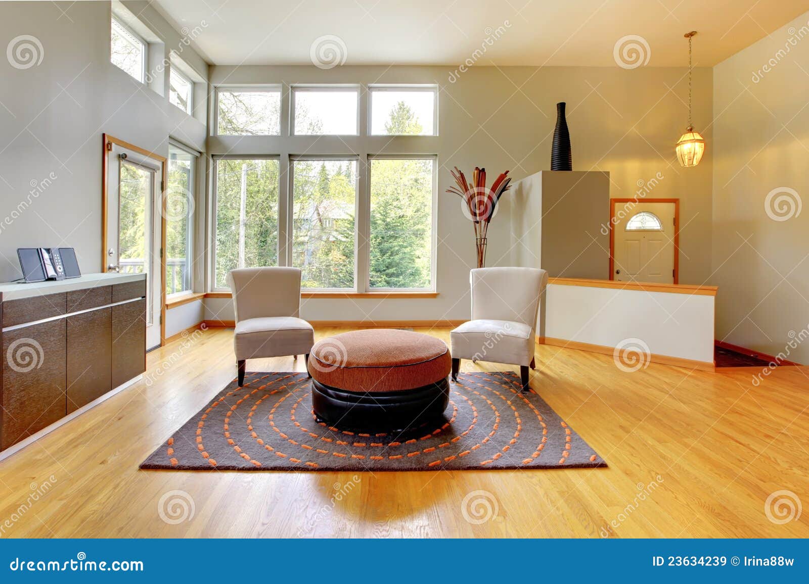 Fantastischer Moderner Wohnzimmerausgangsinnenraum. Stockbild - Bild