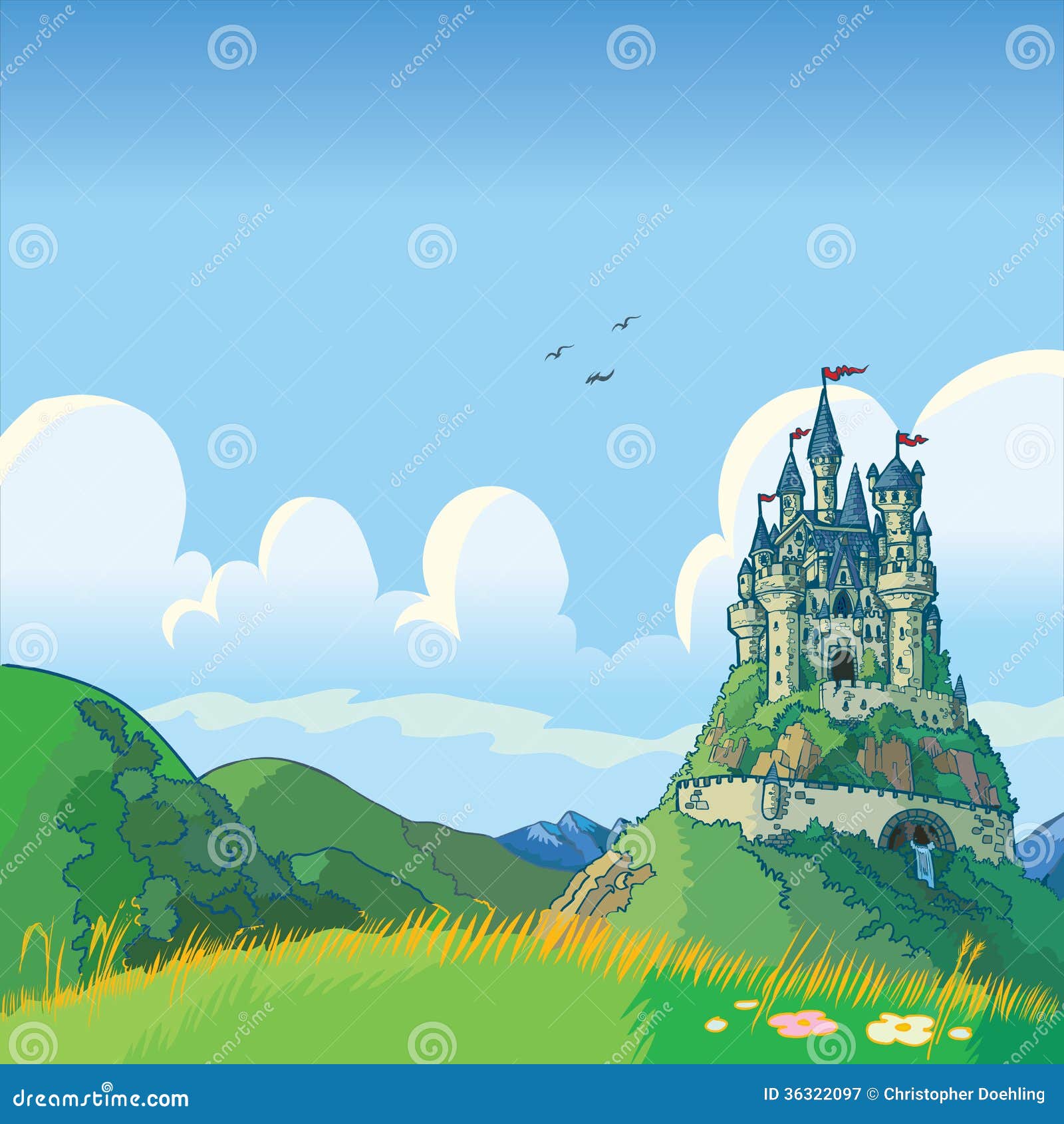 cartoon castle background