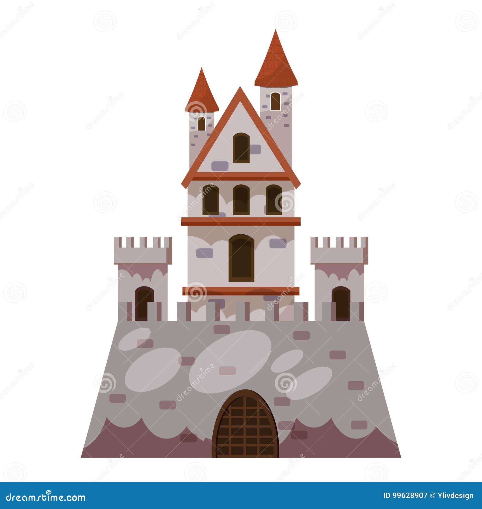 Fantasy Castle Icon, Cartoon Style Stock Vector - Illustration of ...