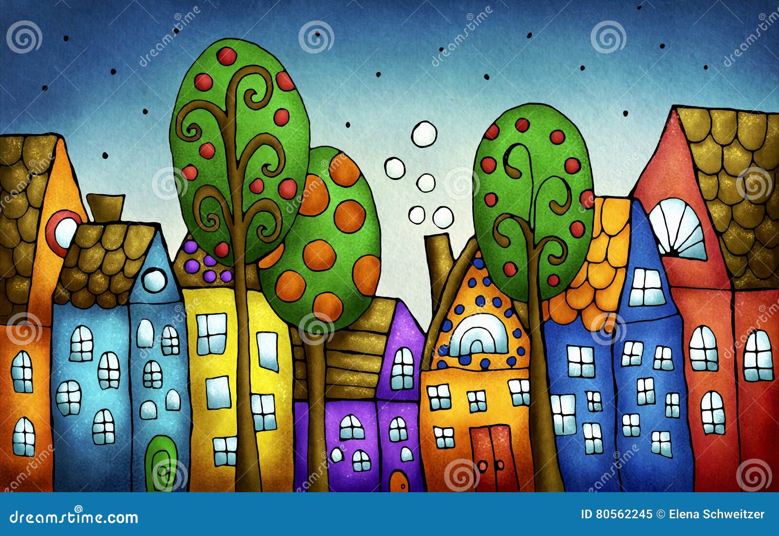 fantasy colorful houses