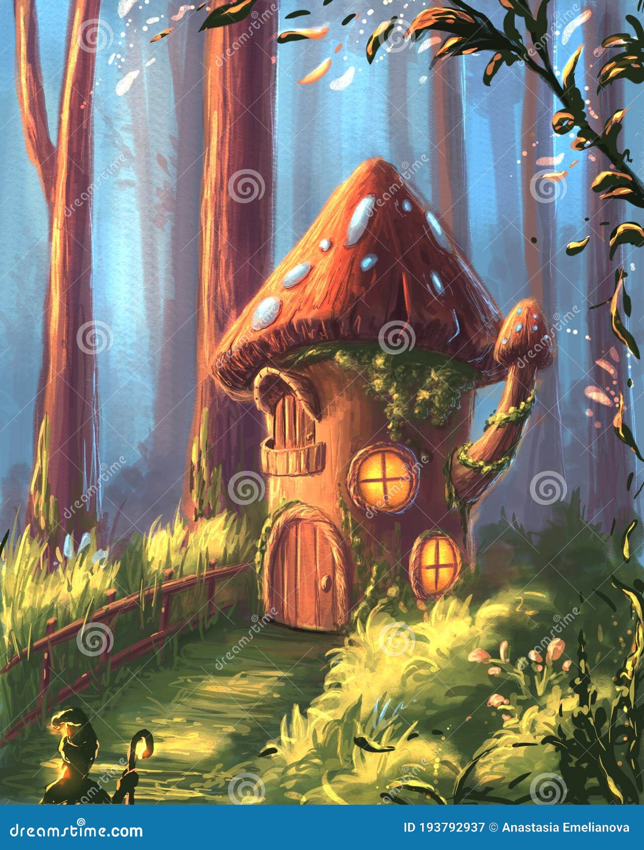 Fantasy House In The Forest Stock Illustration Illustration Of Decoration Drawing