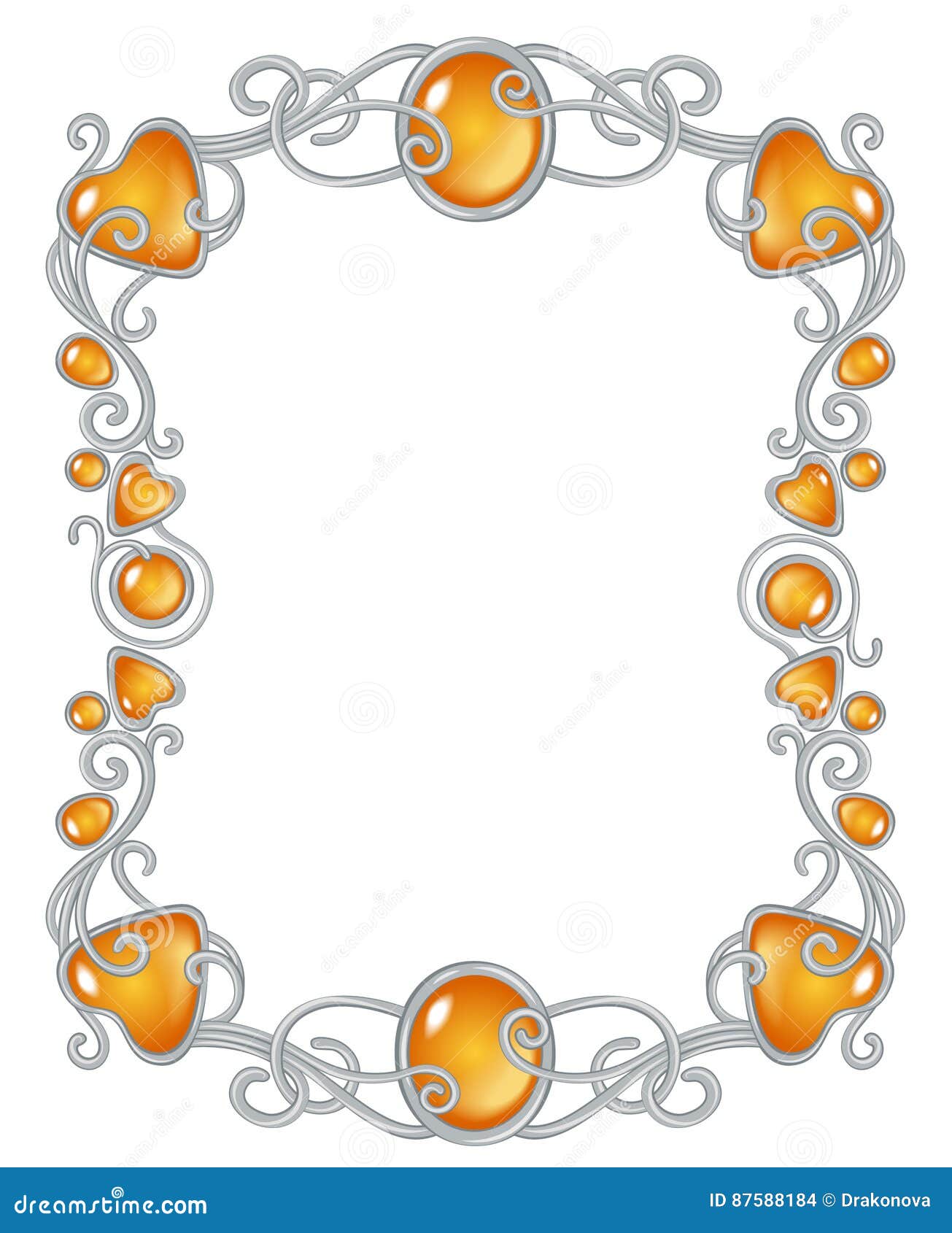 Fantasy Jewel Frame Template Stock Vector Illustration of antique