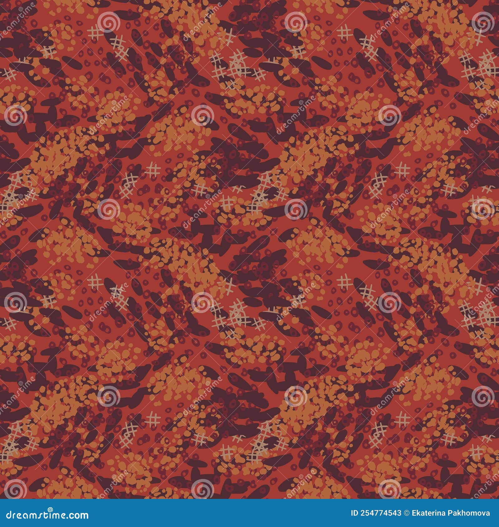 Fantasy Messy Freehand Doodle Geometric Shapes Seamless Pattern