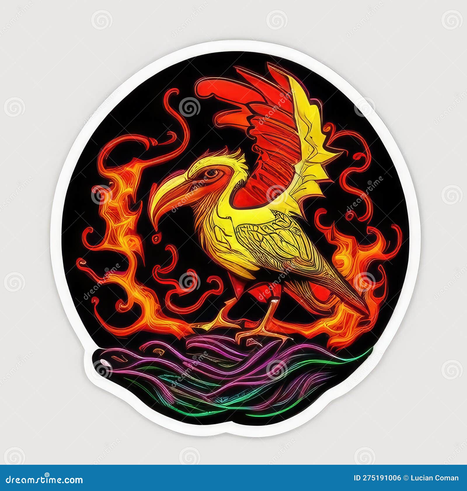 Fantasy Phoenix Bird , with Golden Wings Rebirth from Fire, Generative AI  Stock Illustration - Illustration of hawk, graphic: 275191006