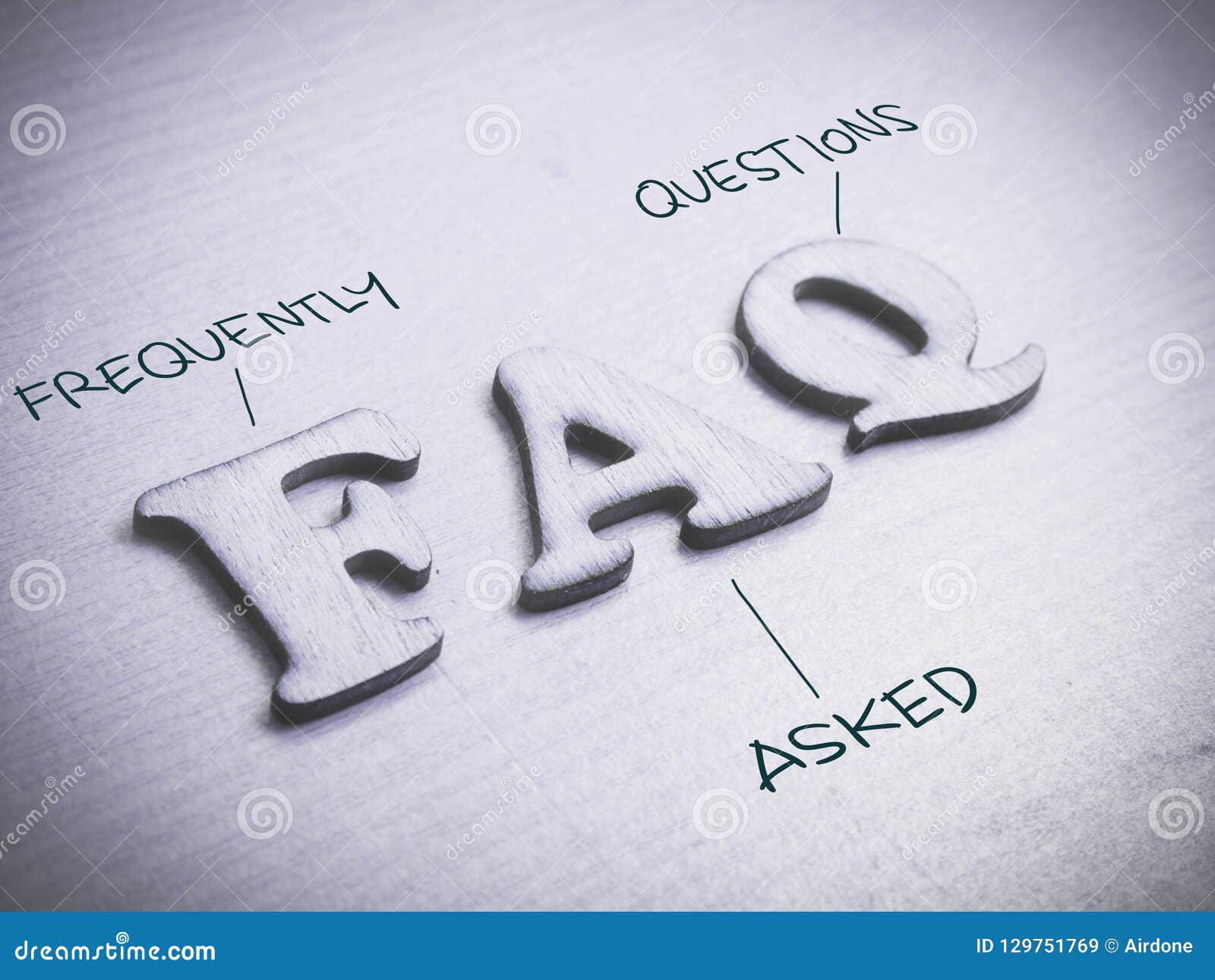 faq, frequently asked questions. words typography concept
