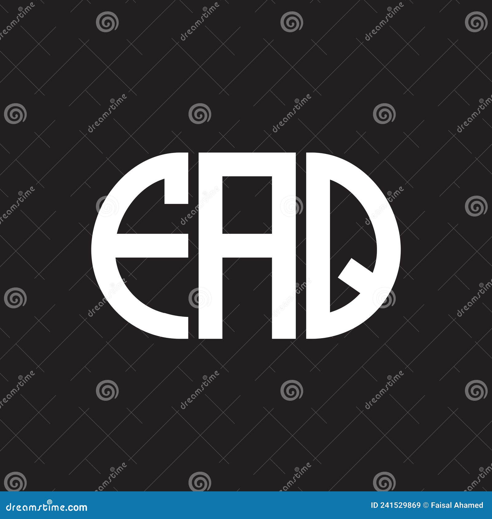 FAQ Letter Logo Design on Black Background. FAQ Creative Initials