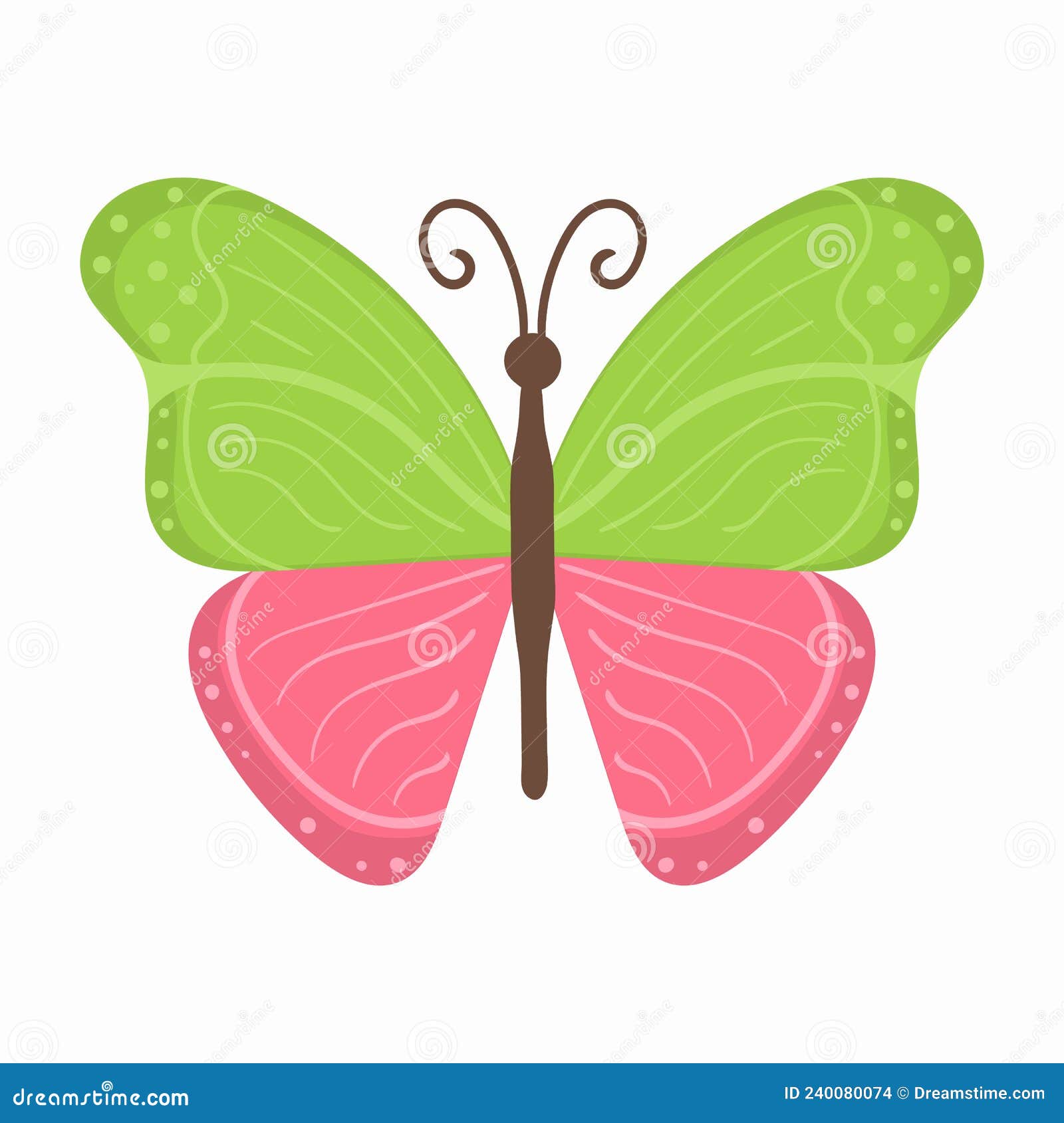 Farbenfrohe Fliegende Insekten Sommerschmetterlingsflache Vektor Abbildung  - Illustration von kunst, flach: 240080074