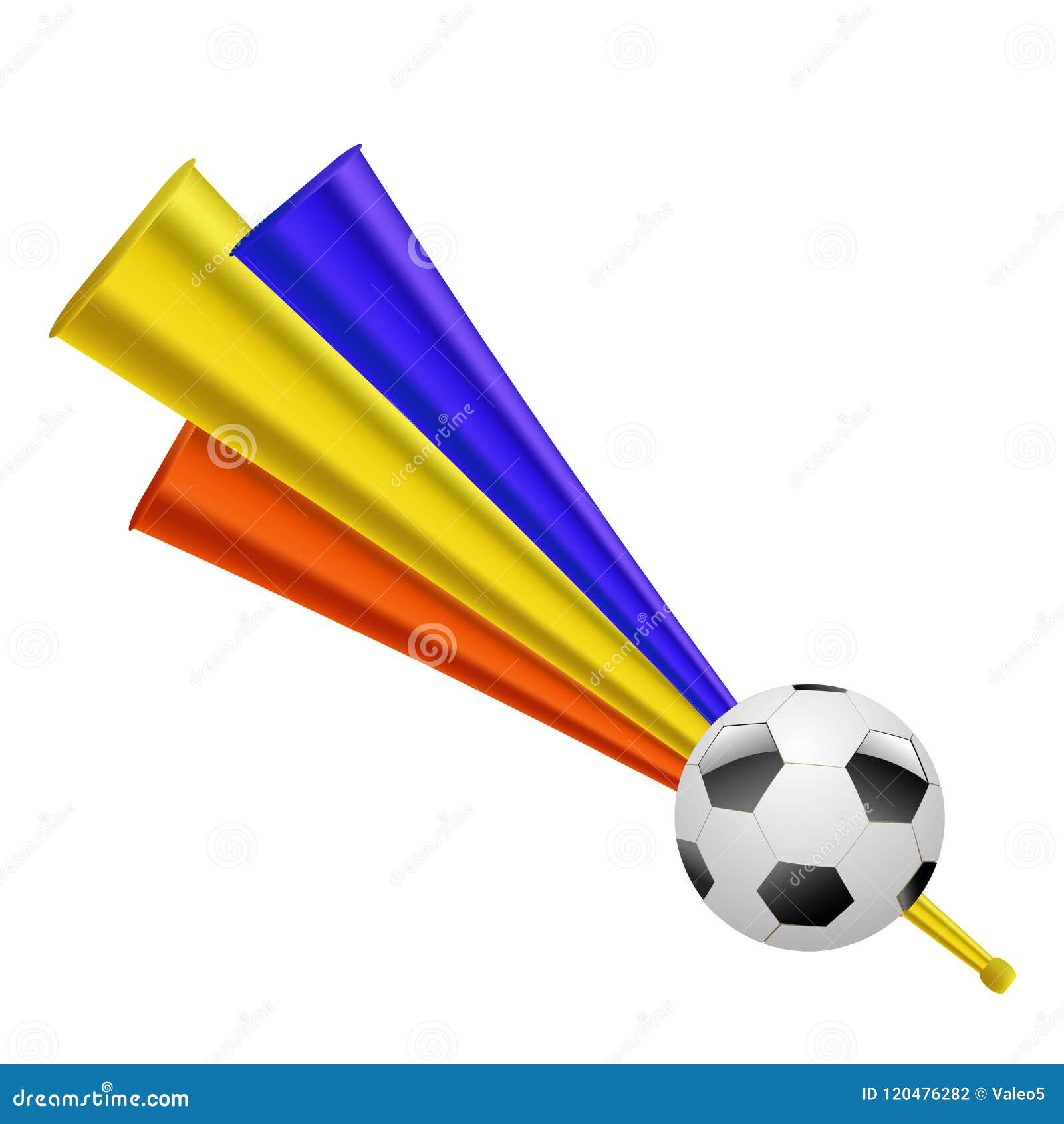 Farbige Trompeten Für Fußball-Spaß Musikalisches Vuvuzela Vektor Abbildung  - Illustration von hintergrund, farbe: 120476282